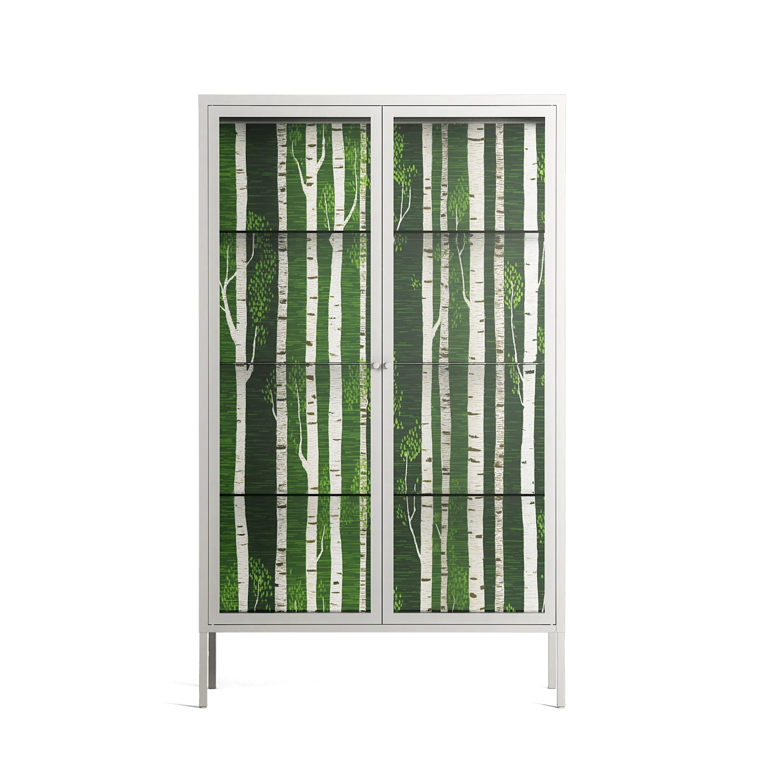 Björkskog - Cabinet - Nur Rydberg - Chalk - Clear glass