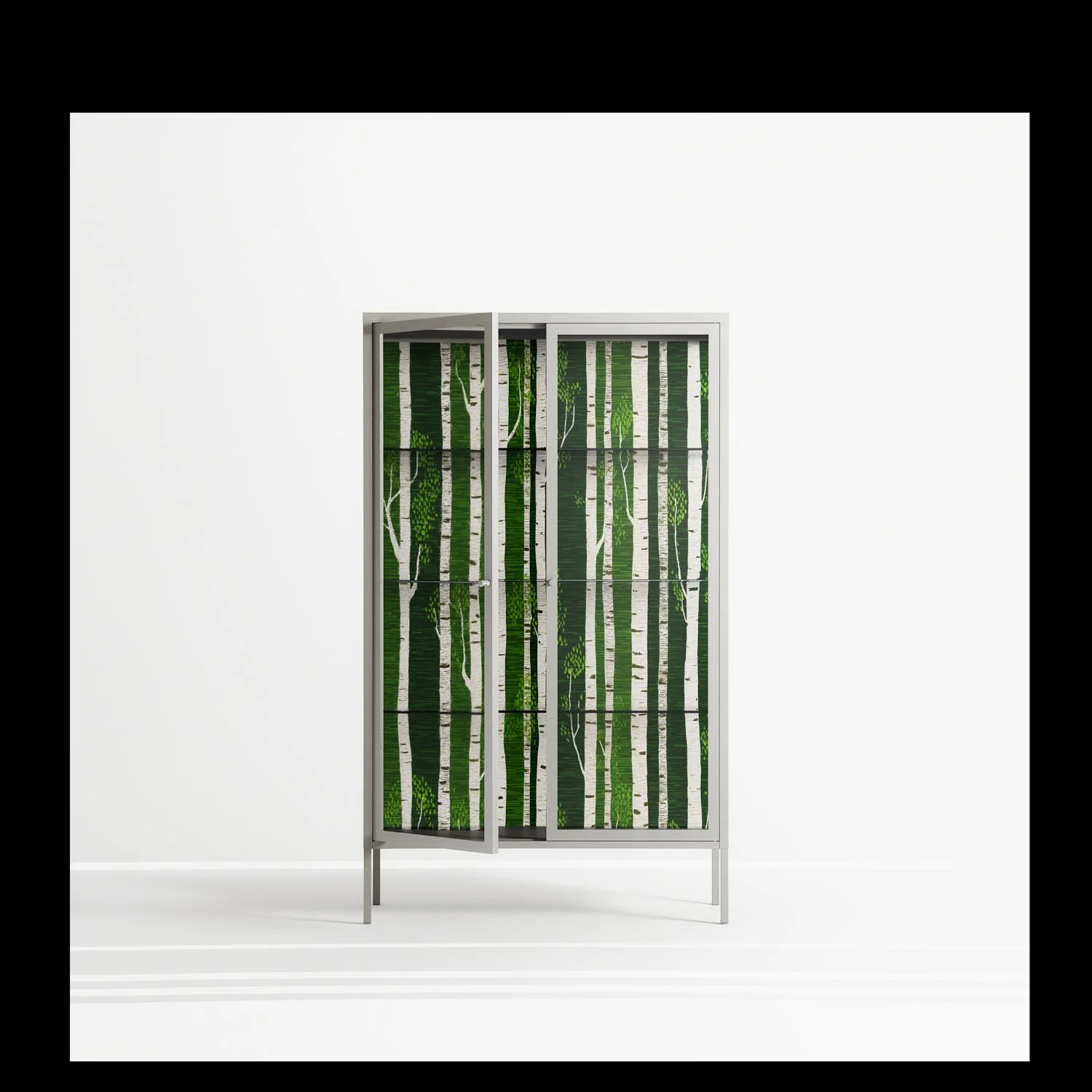 Björkskog - Cabinet - Nur Rydberg - Chalk - Clear glass - Image 2