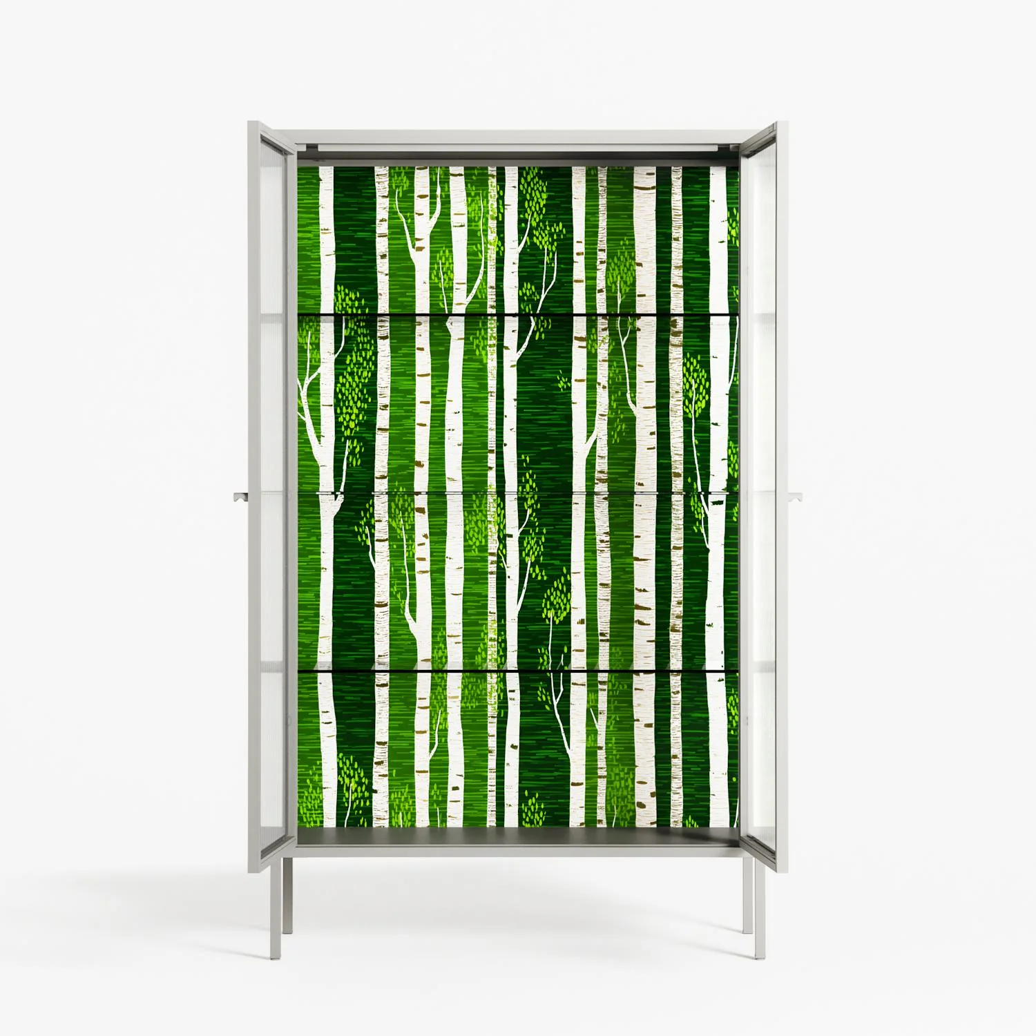 Björkskog - Cabinet - Nur Rydberg - Chalk - Reeded glass - Image 3