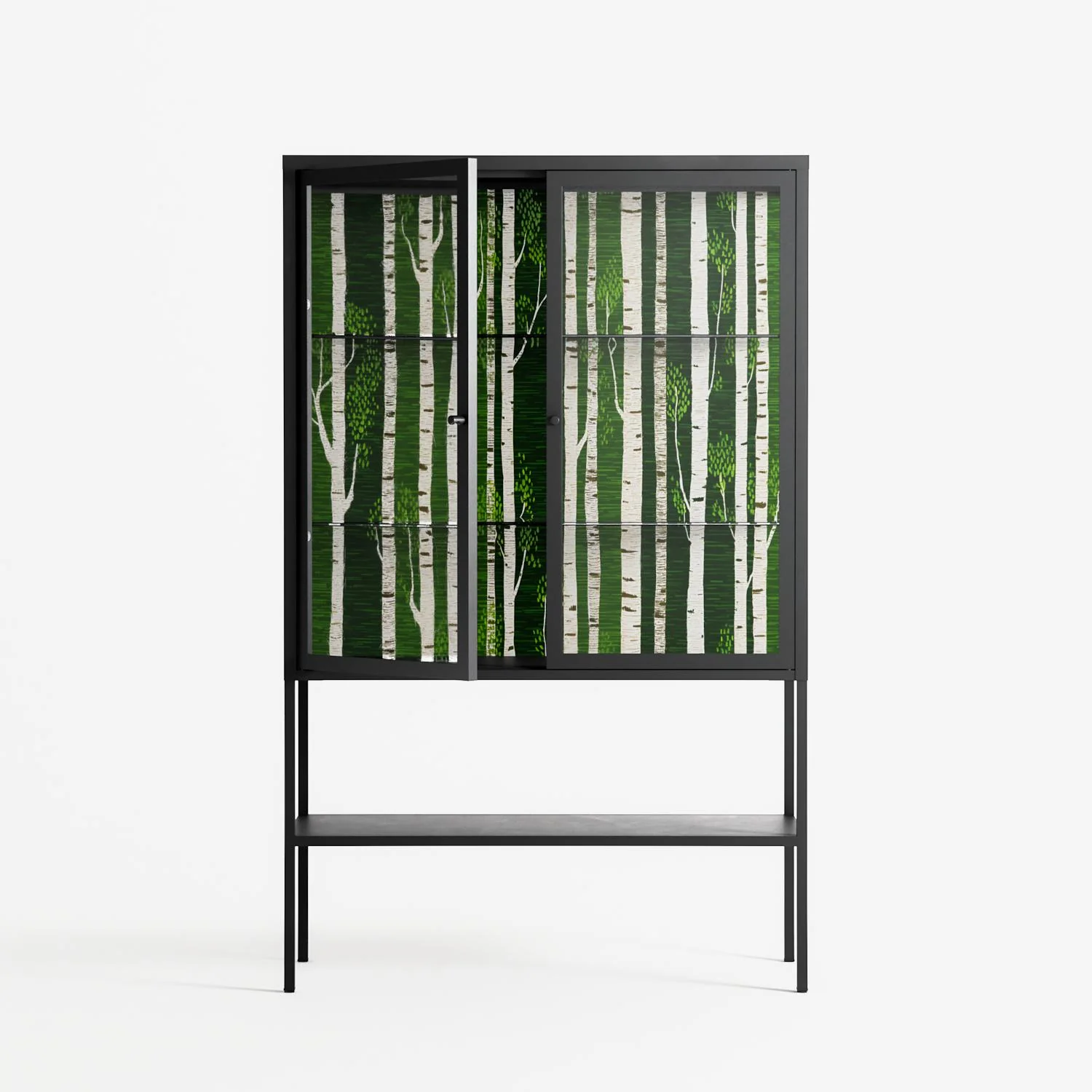 Björkskog - Loft Cabinet - Nur Rydberg - Antracite - Clear glass - Image 2