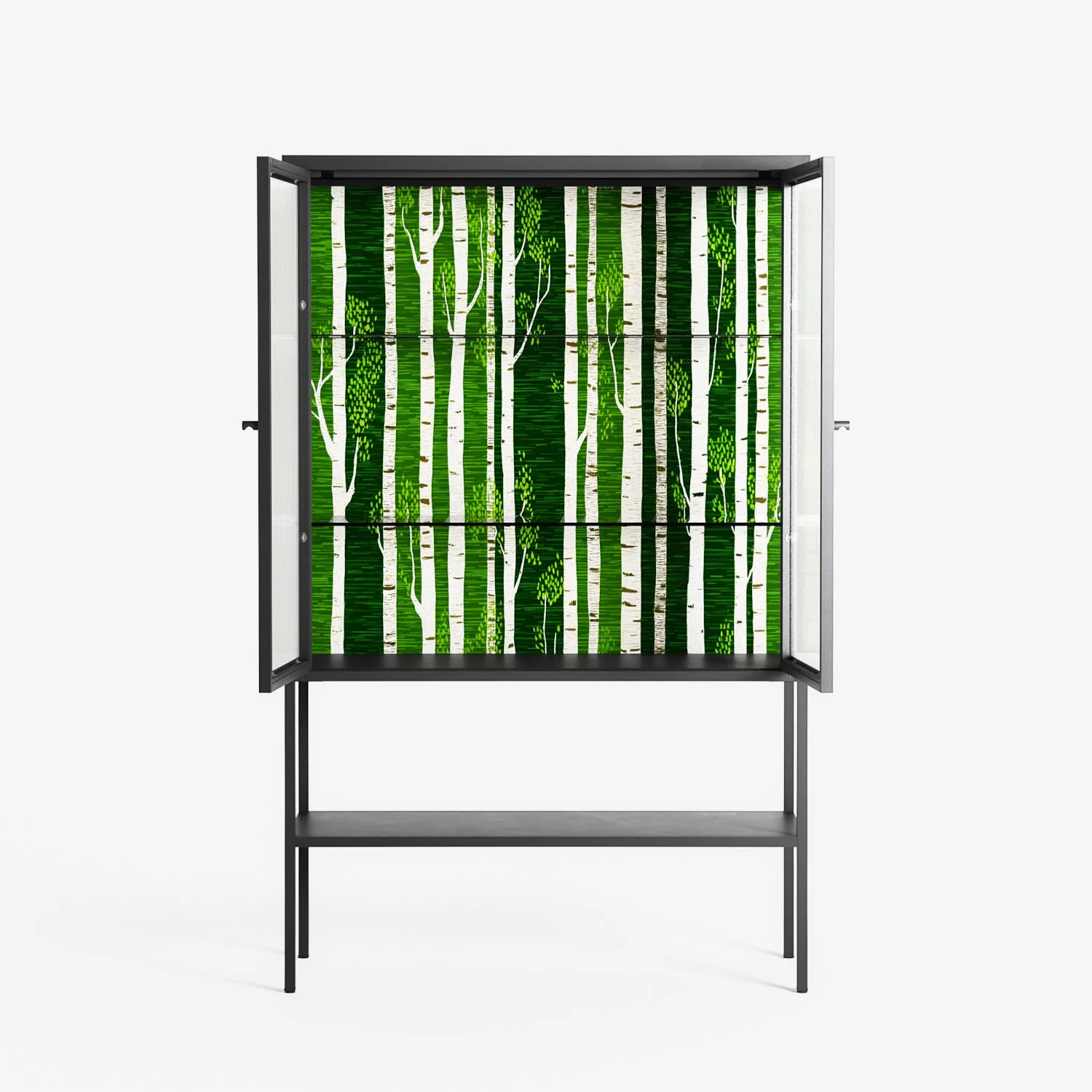 Björkskog - Loft Cabinet - Nur Rydberg - Antracite - Reeded glass - Image 3