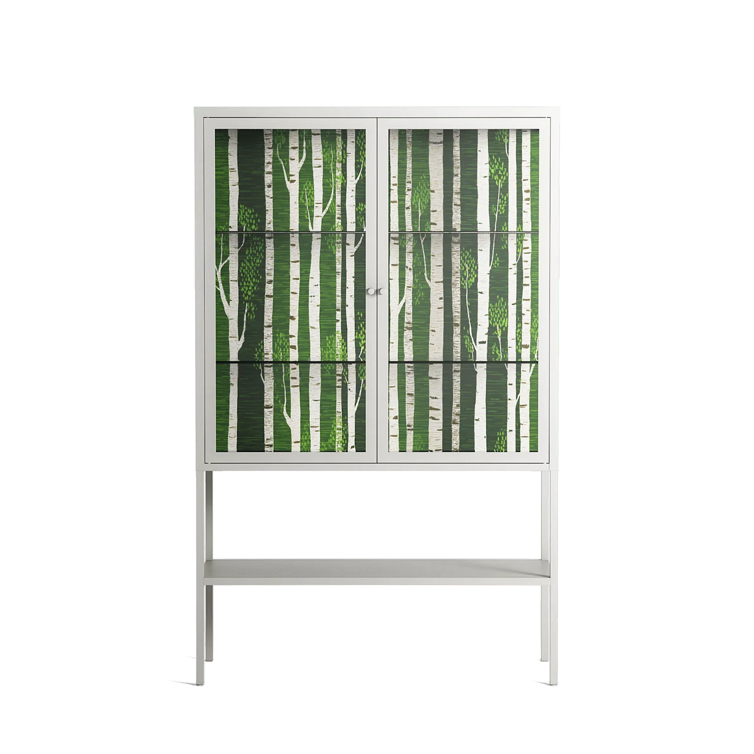 Björkskog - Loft Cabinet - Nur Rydberg - Chalk - Clear glass