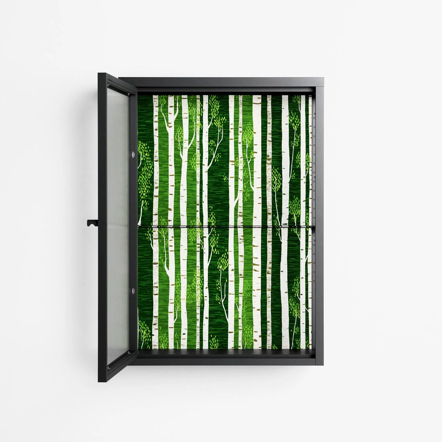 Björkskog - Wall Cabinet - Nur Rydberg - Antracite - Reeded glass - Image 3