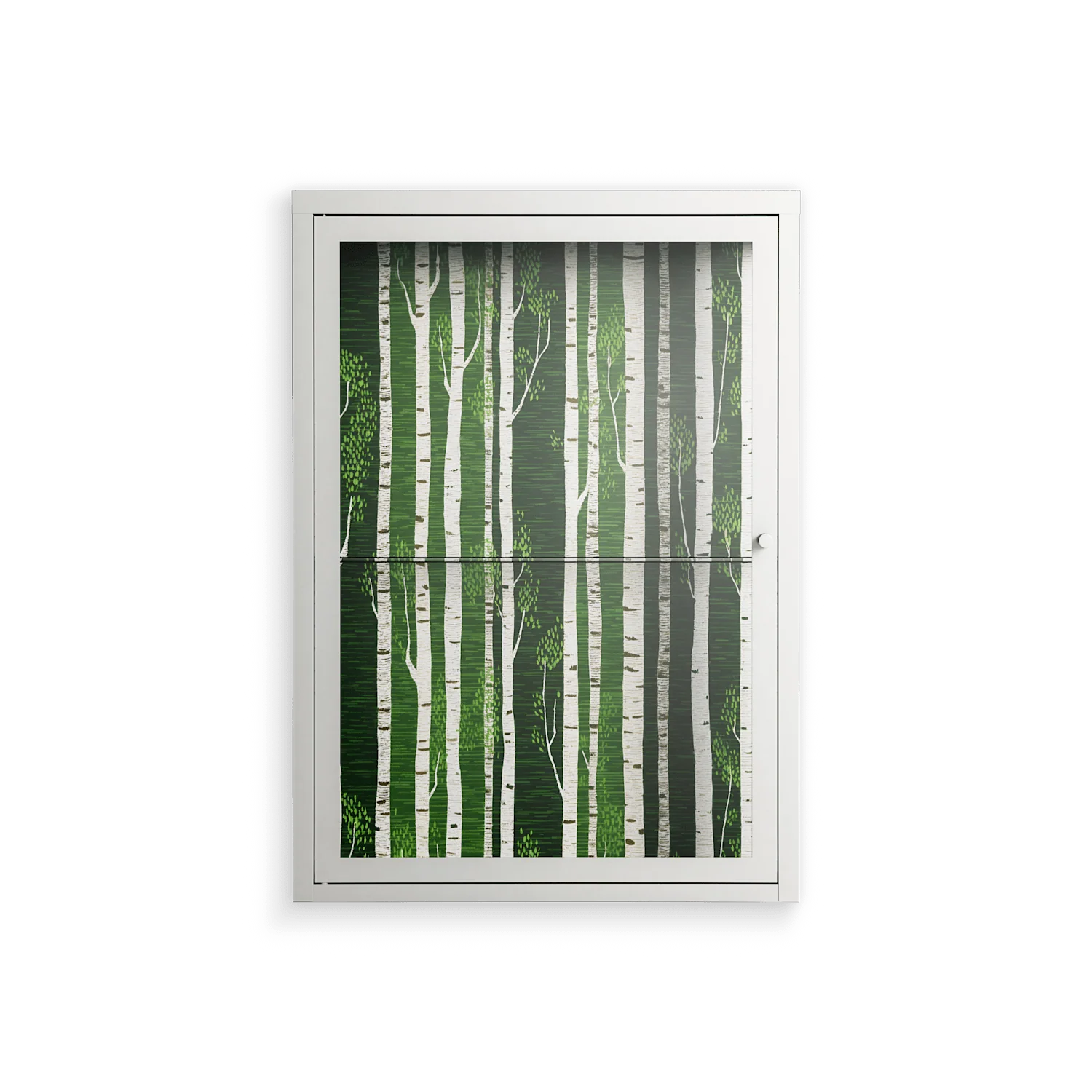 Björkskog - Wall Cabinet - Nur Rydberg - Chalk - Clear glass