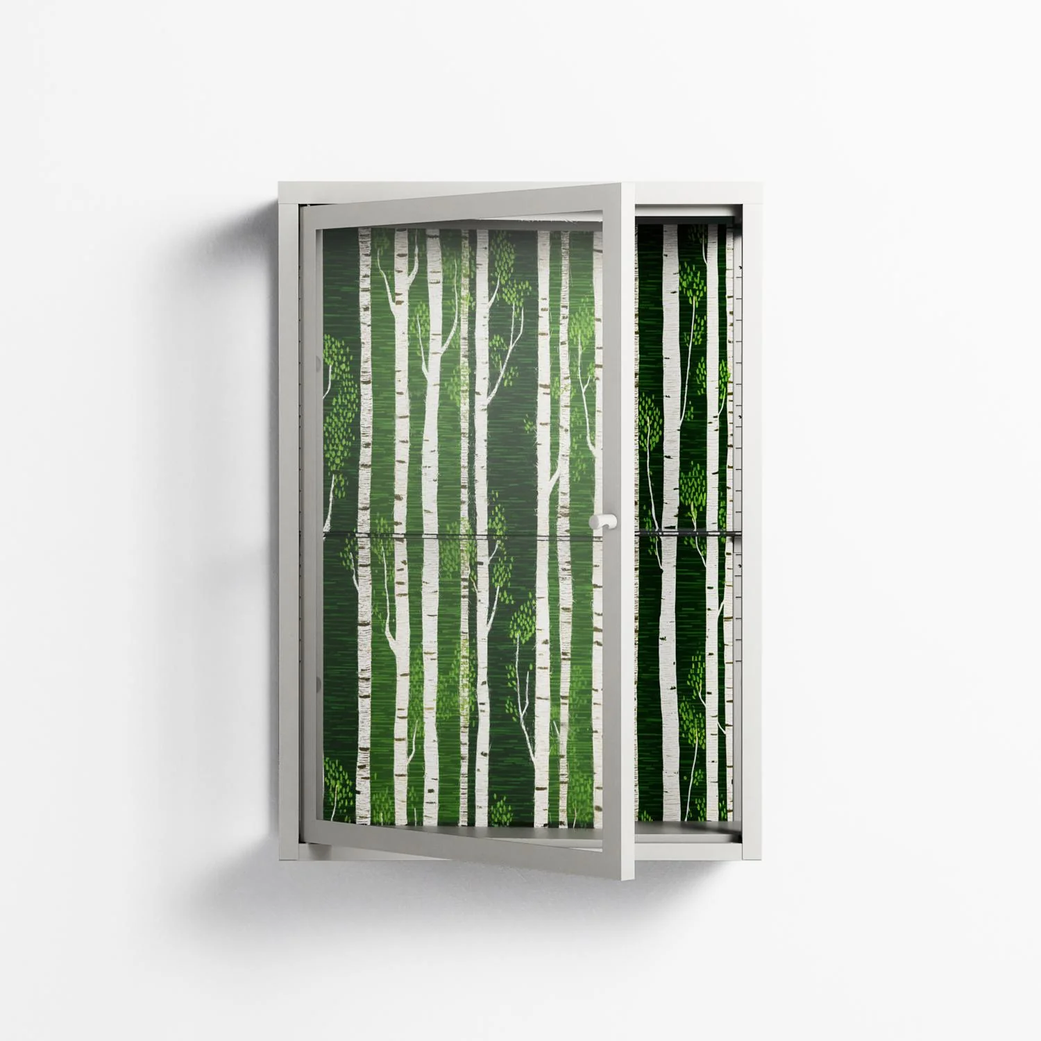Björkskog - Wall Cabinet - Nur Rydberg - Chalk - Clear glass - Image 2