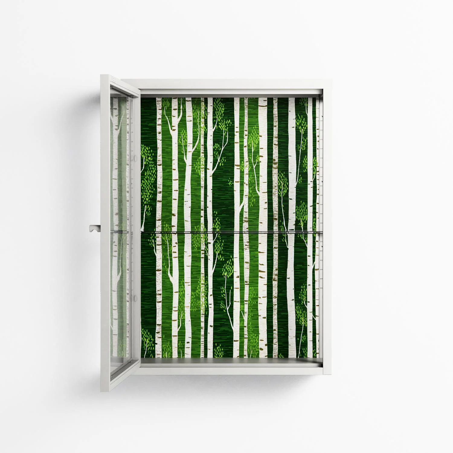 Björkskog - Wall Cabinet - Nur Rydberg - Chalk - Clear glass - Image 3
