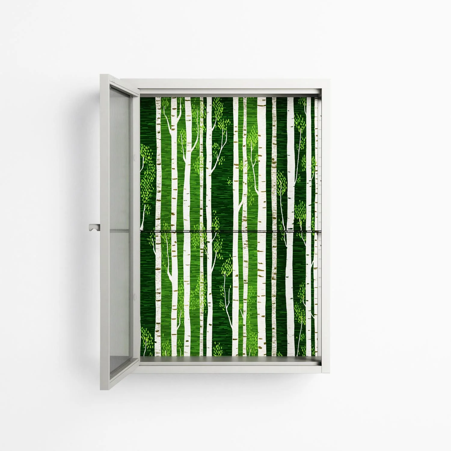 Björkskog - Wall Cabinet - Nur Rydberg - Chalk - Reeded glass - Image 3