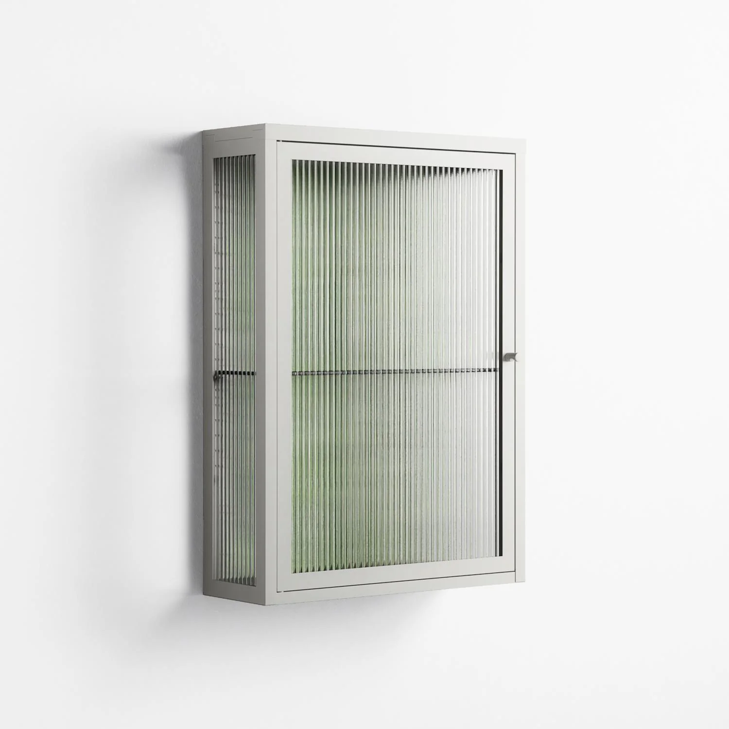 Björkskog - Wall Cabinet - Nur Rydberg - Chalk - Reeded glass - Image 4