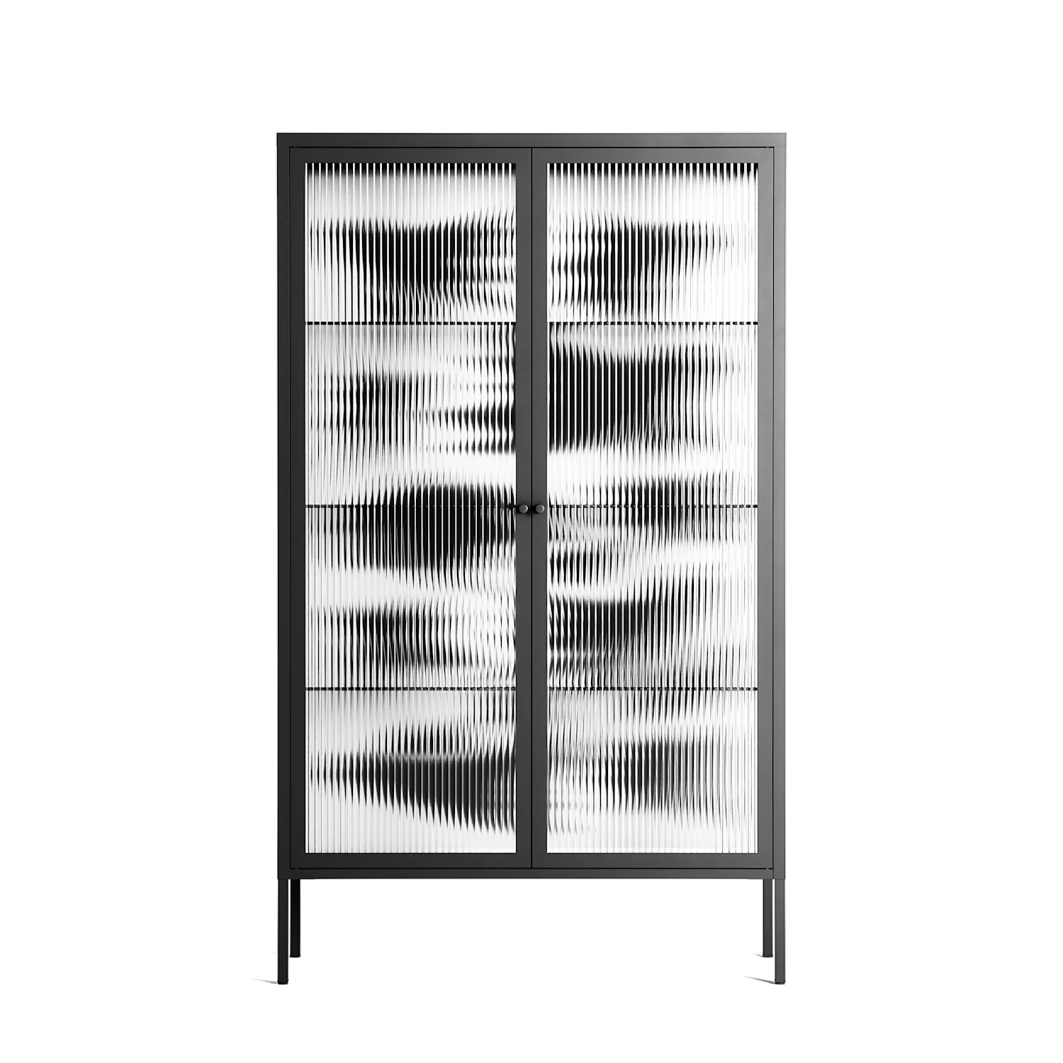Black Birds - Cabinet - Konrad Blaszczyk - Antracite - Reeded glass