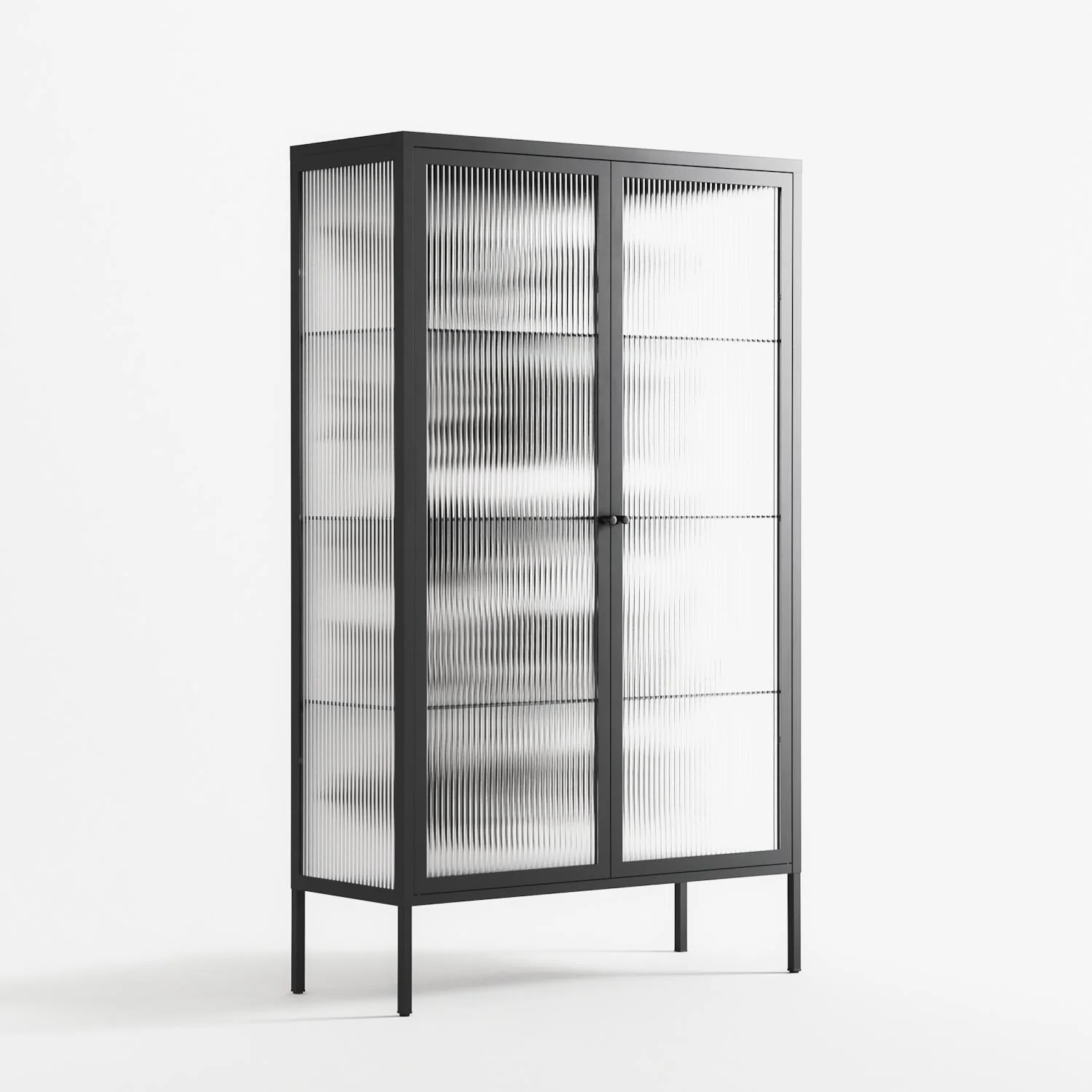 Black Birds - Cabinet - Konrad Blaszczyk - Antracite - Reeded glass - Image 4