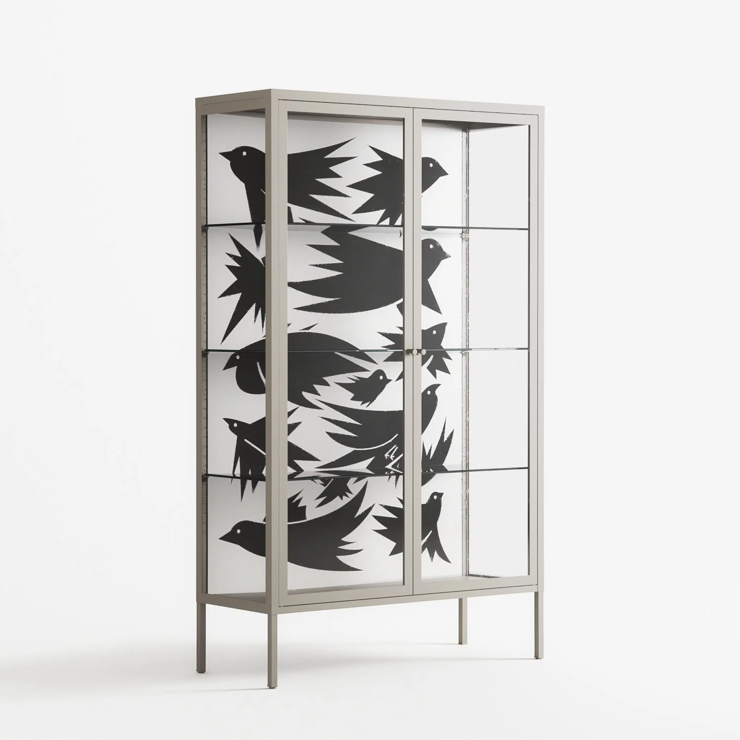 Black Birds - Cabinet - Konrad Blaszczyk - Pebble - Clear glass - Image 4