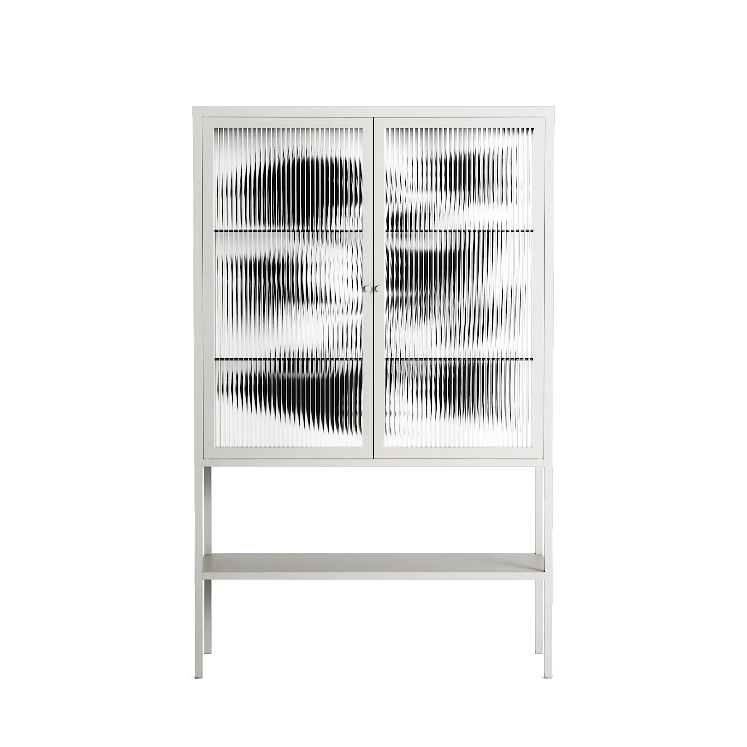 Black Birds - Loft Cabinet - Konrad Blaszczyk - Chalk - Reeded glass
