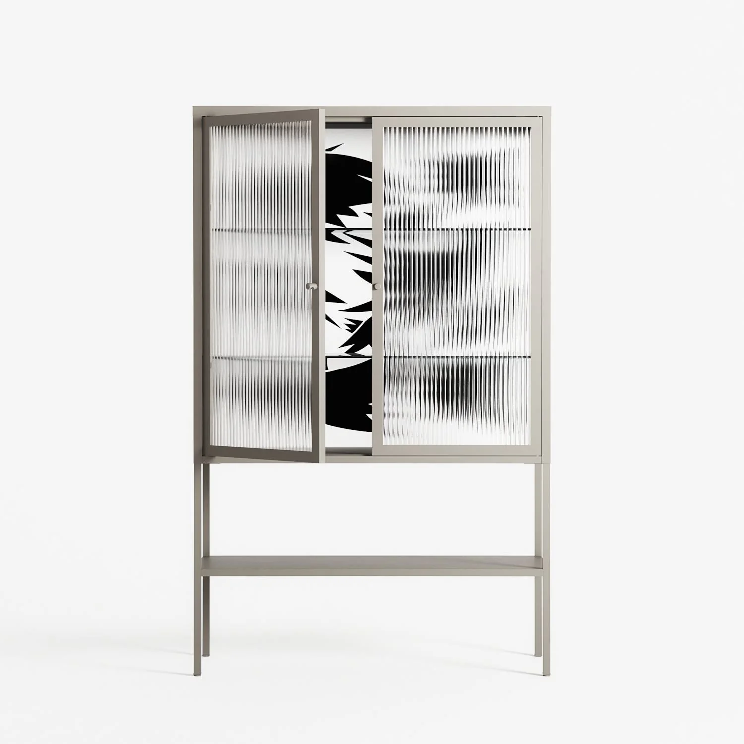 Black Birds - Loft Cabinet - Konrad Blaszczyk - Pebble - Reeded glass - Image 2