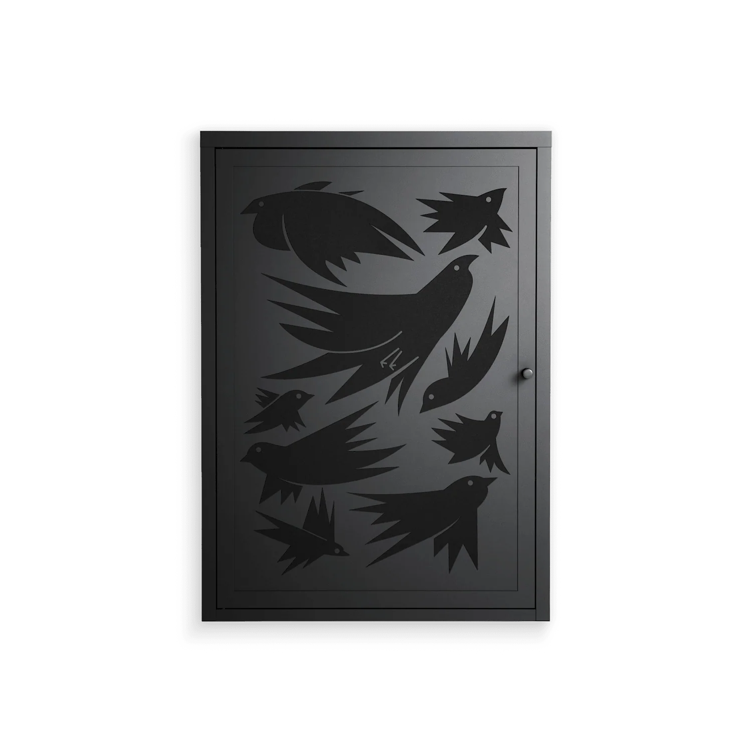 Black Birds - Wall Cabinet - Konrad Blaszczyk - Antracite - Overlay Metal