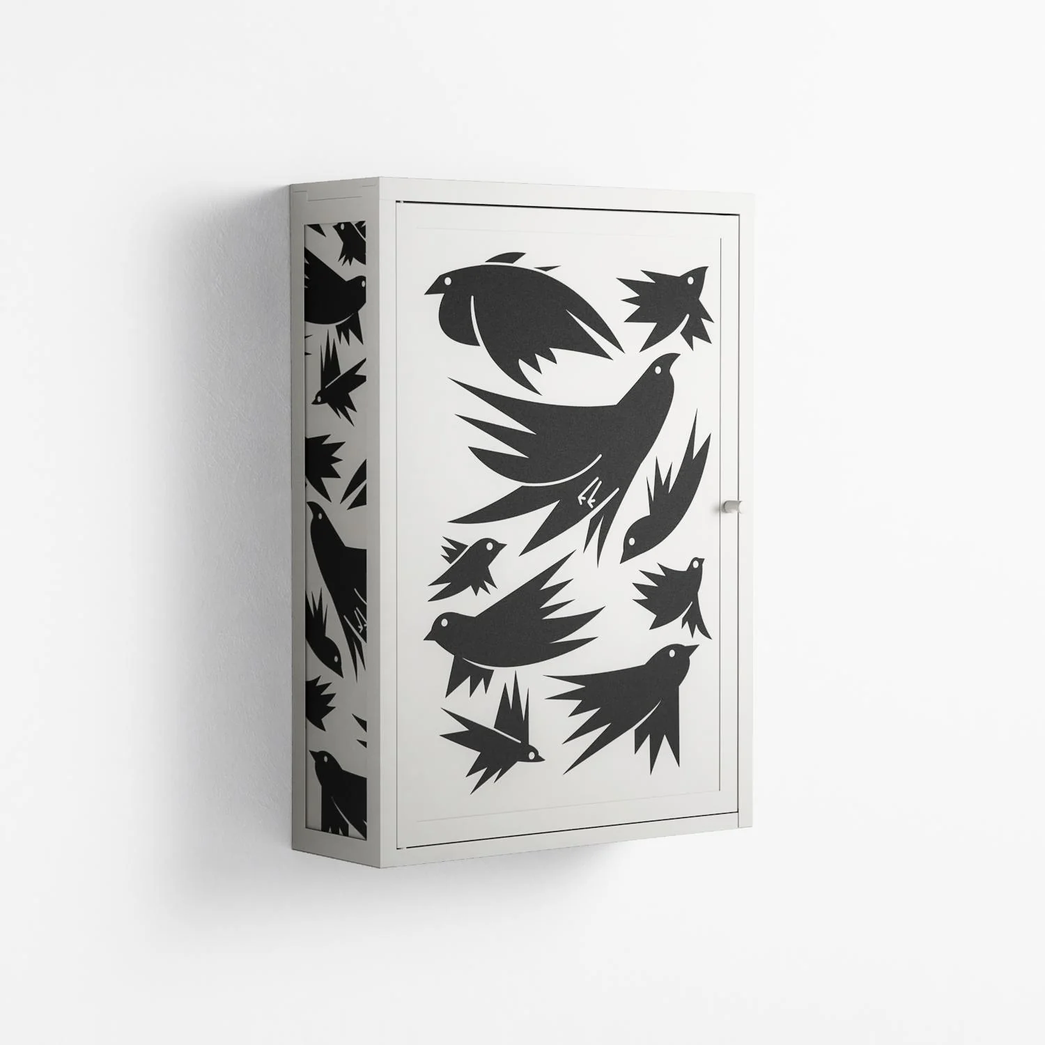 Black Birds - Wall Cabinet - Konrad Blaszczyk - Chalk - Overlay Metal - Image 4