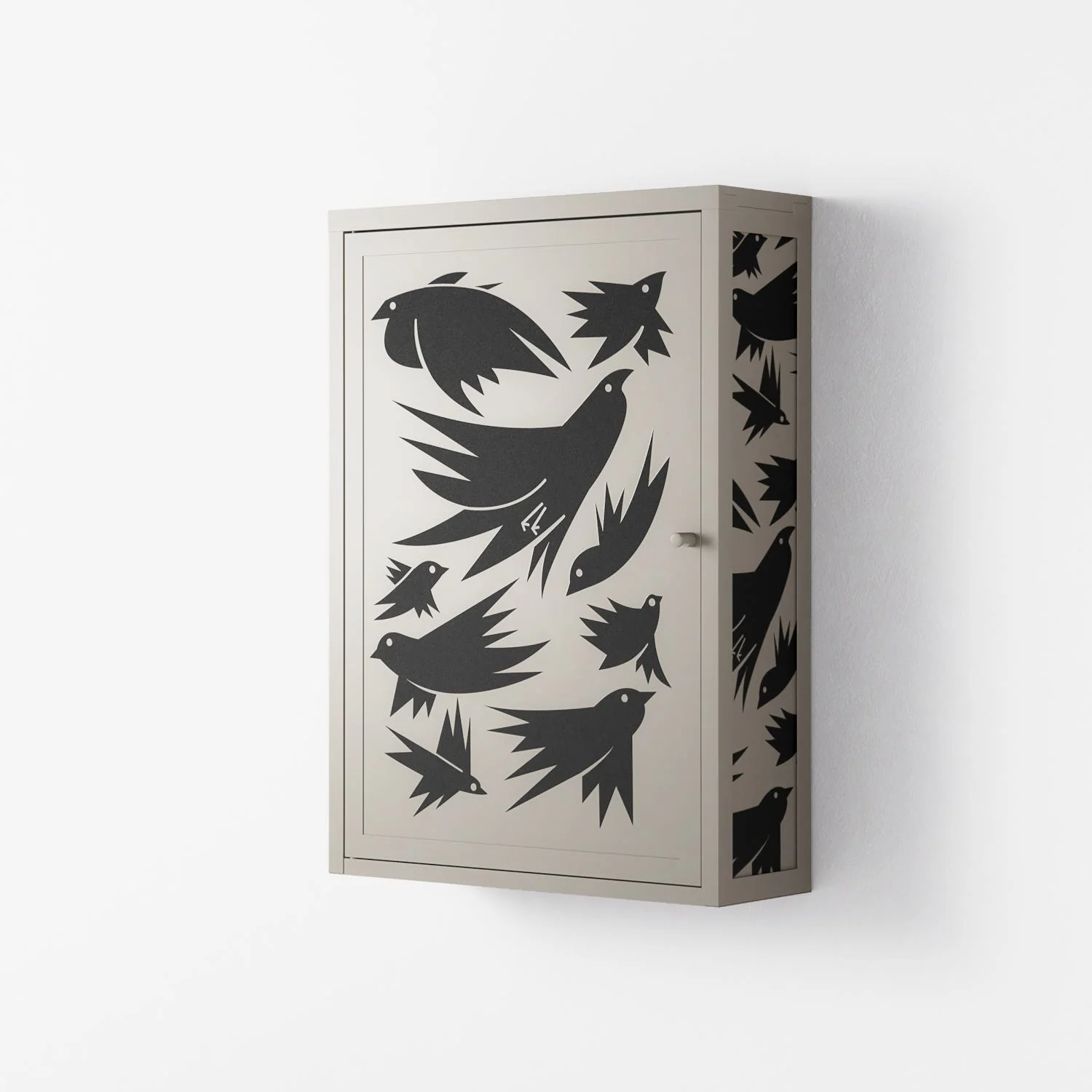 Black Birds - Wall Cabinet - Konrad Blaszczyk - Pebble - Overlay Metal - Image 2
