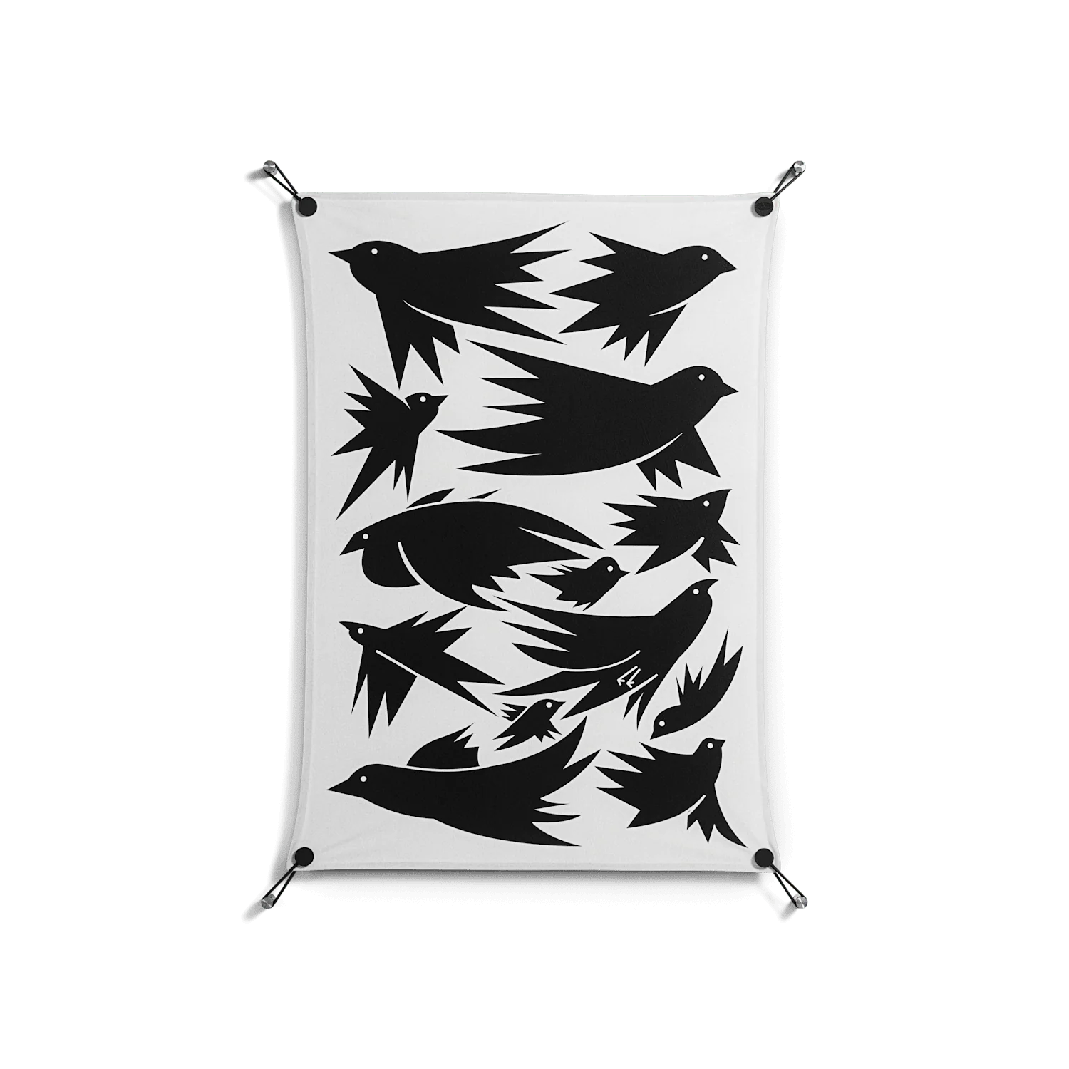 Black Birds - Work On Wall - Konrad Blaszczyk - Black - 70 x 100 cm