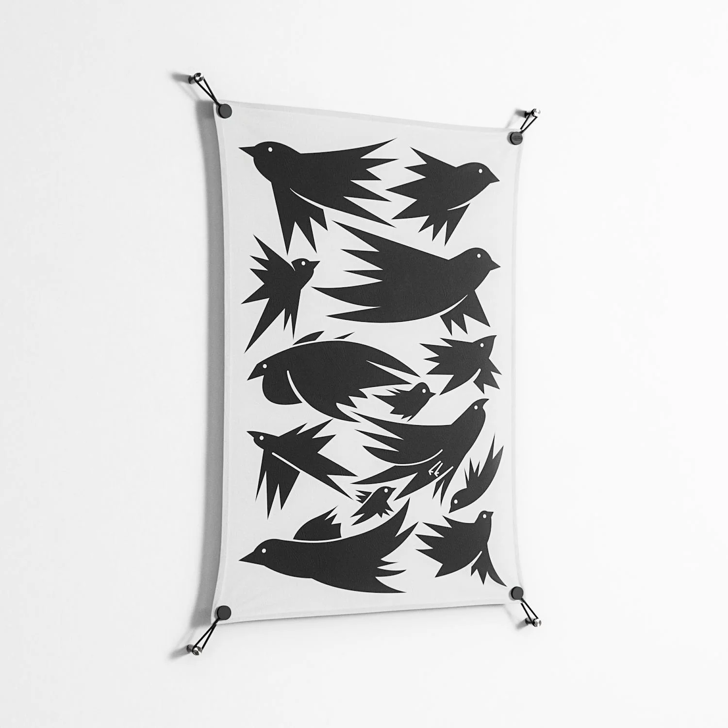 Black Birds - Work On Wall - Konrad Blaszczyk - Black - 70 x 100 cm - Image 2