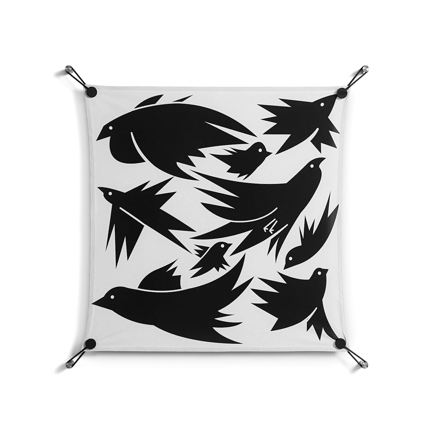 Black Birds - Work On Wall - Konrad Blaszczyk - Black - 70 x 70 cm