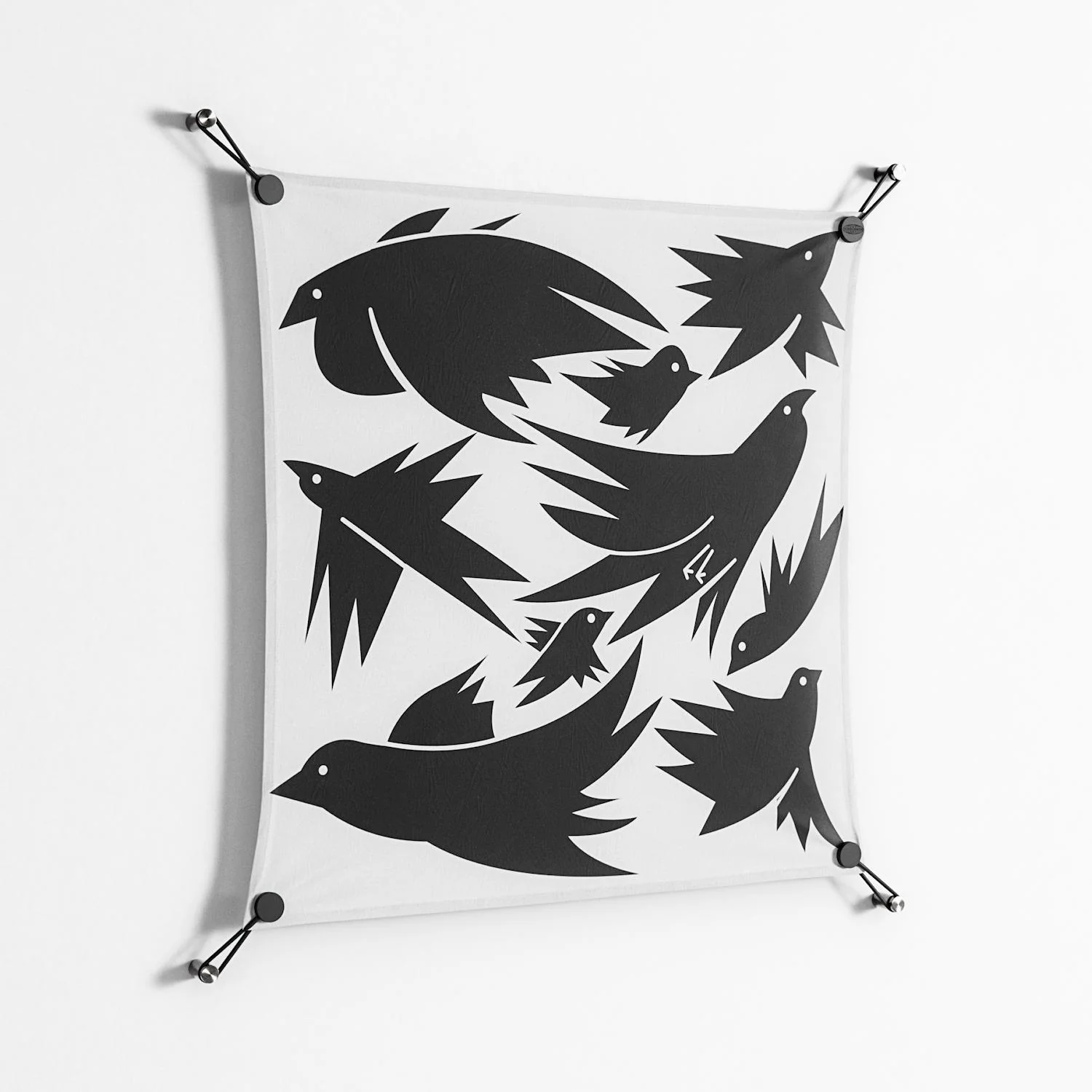 Black Birds - Work On Wall - Konrad Blaszczyk - Black - 70 x 70 cm - Image 2