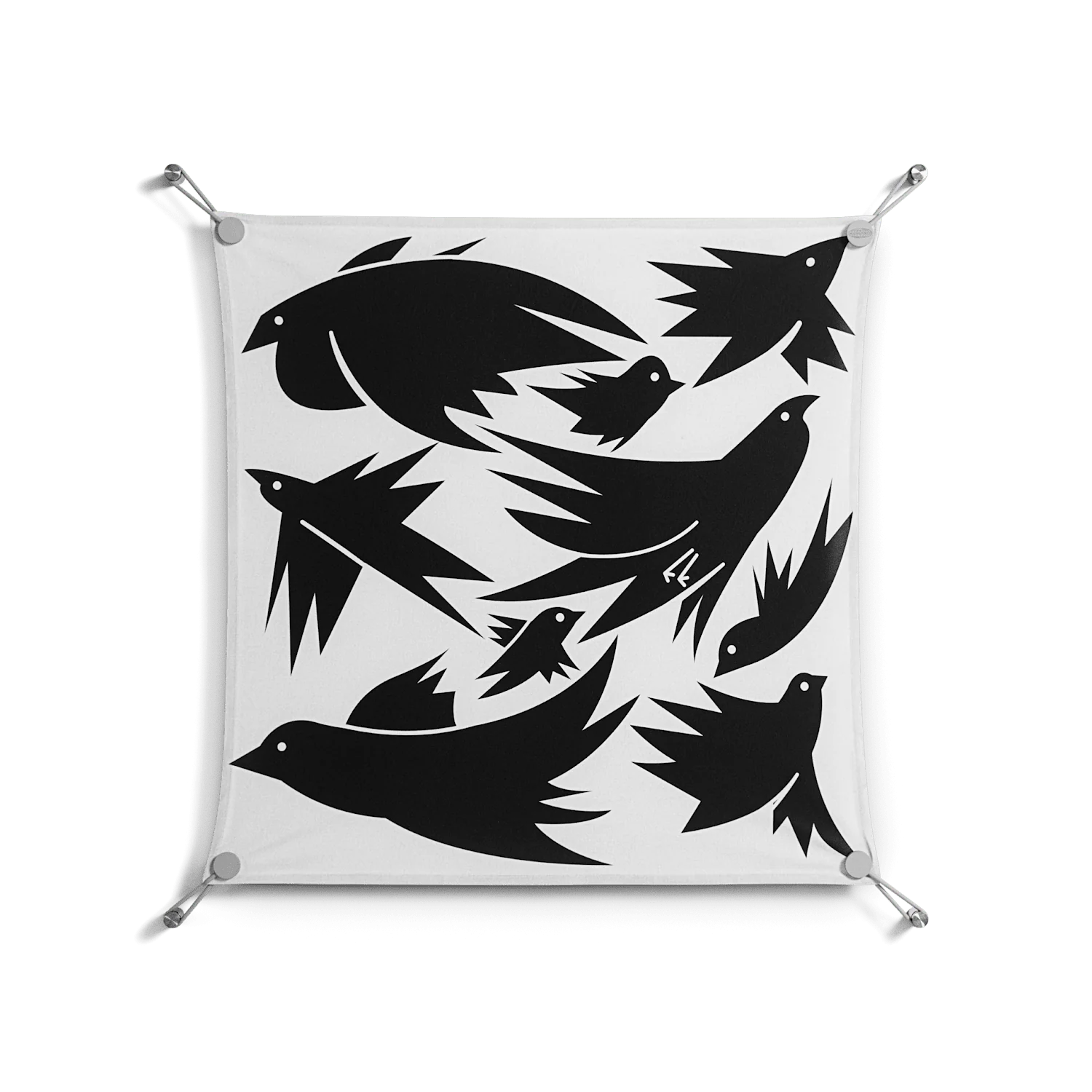 Black Birds - Work On Wall - Konrad Blaszczyk - Silver - 70 x 70 cm
