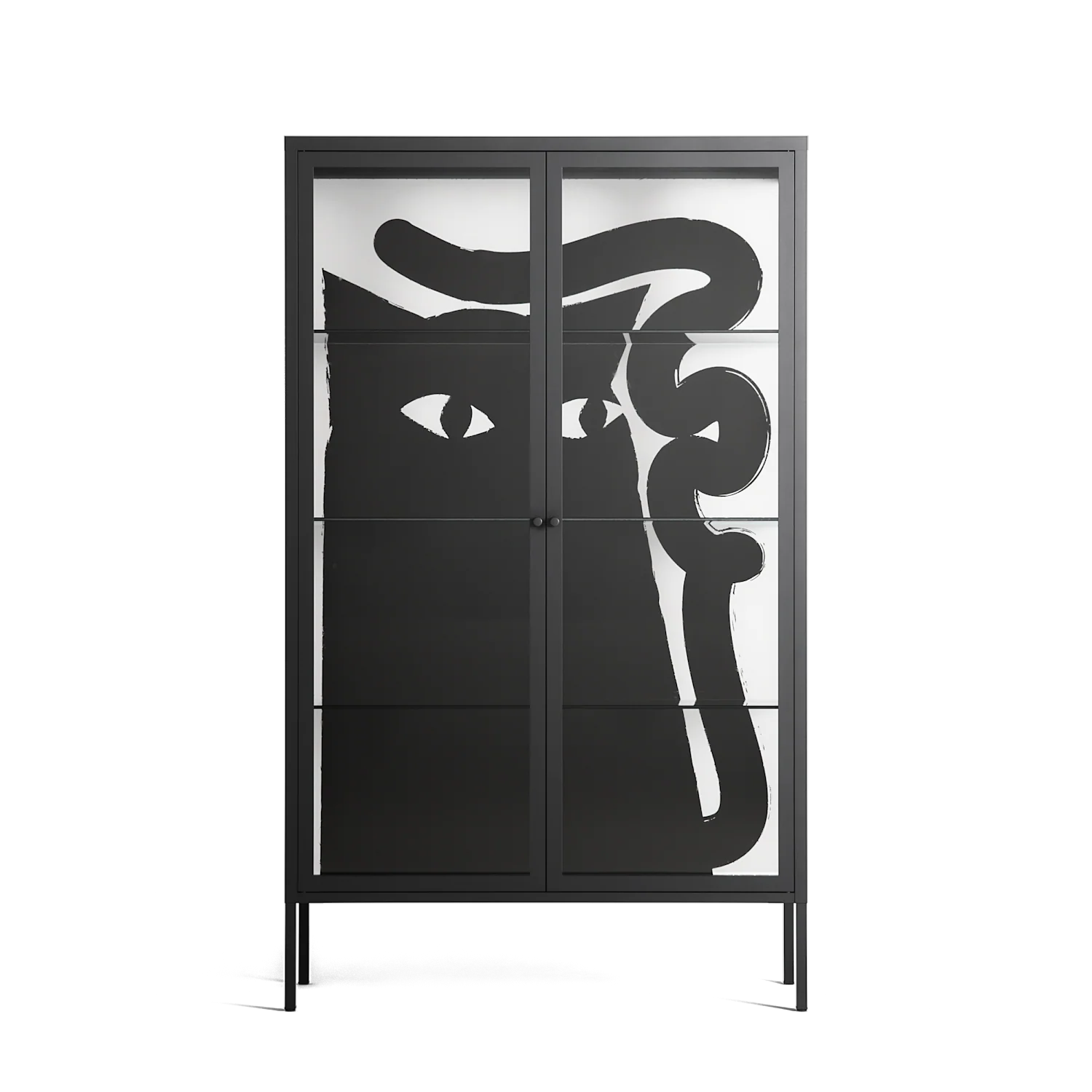 Black Cat - Cabinet - Konrad Blaszczyk - Antracite - Clear glass