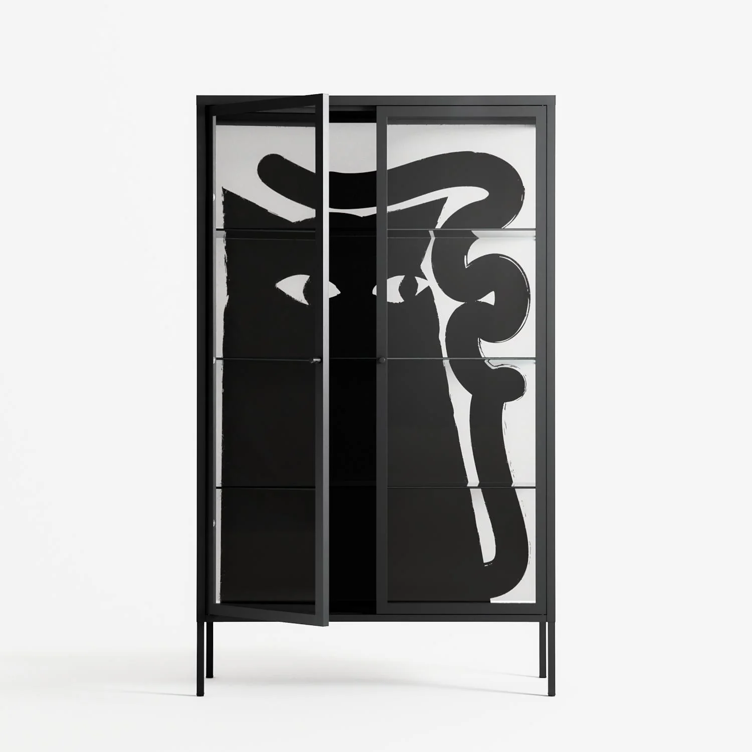 Black Cat - Cabinet - Konrad Blaszczyk - Antracite - Clear glass - Image 2