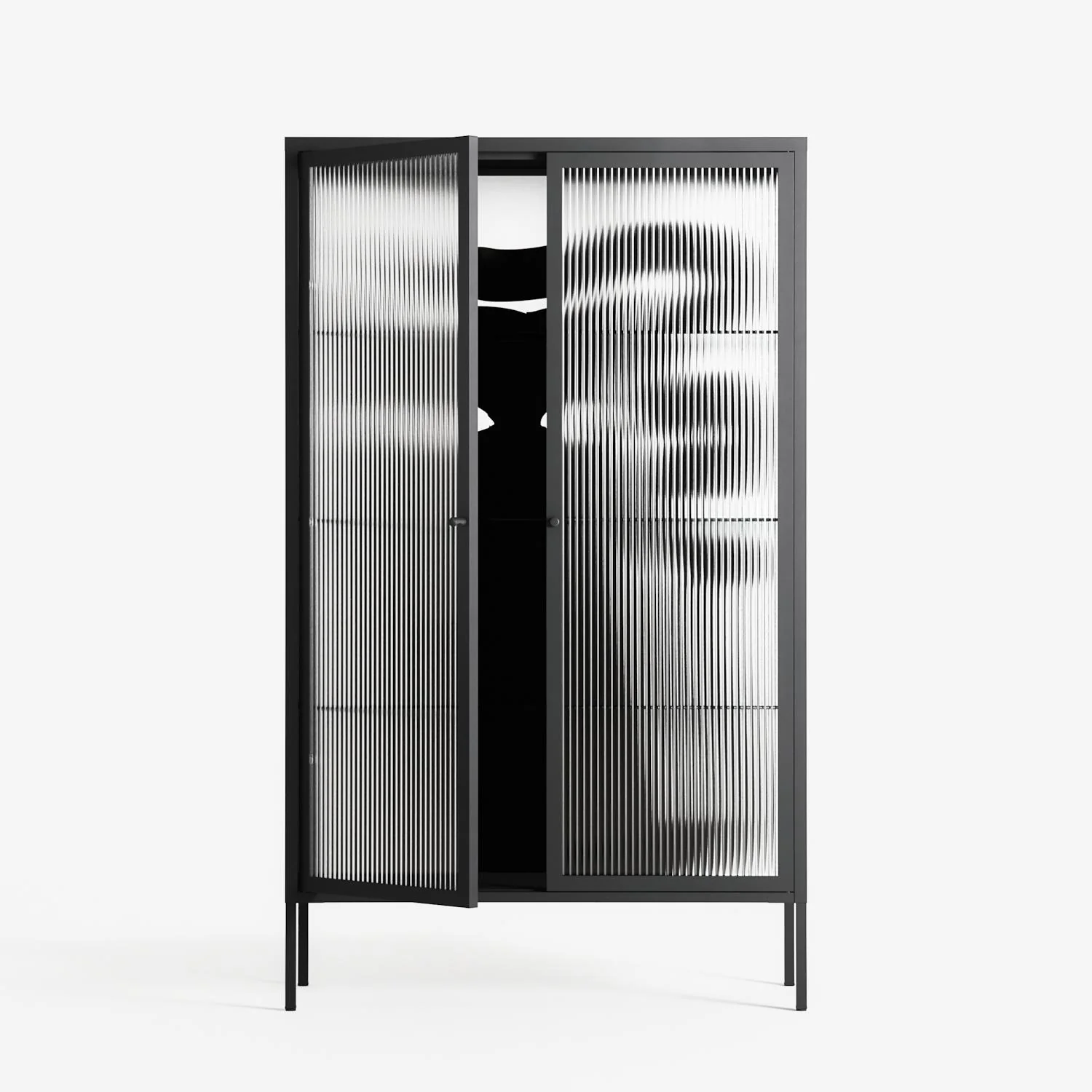 Black Cat - Cabinet - Konrad Blaszczyk - Antracite - Reeded glass - Image 2