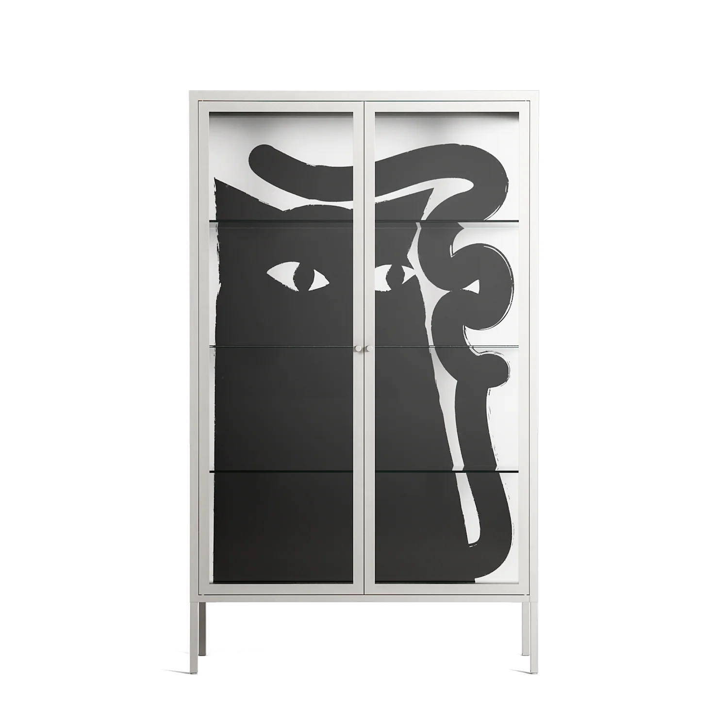 Black Cat - Cabinet - Konrad Blaszczyk - Chalk - Clear glass