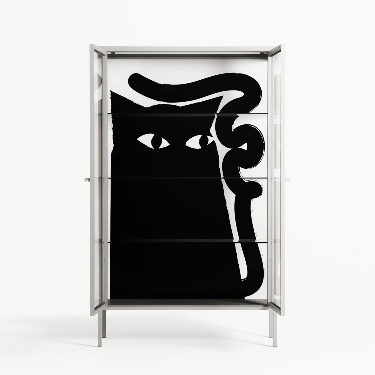 Black Cat - Cabinet - Konrad Blaszczyk - Chalk - Clear glass - Image 3
