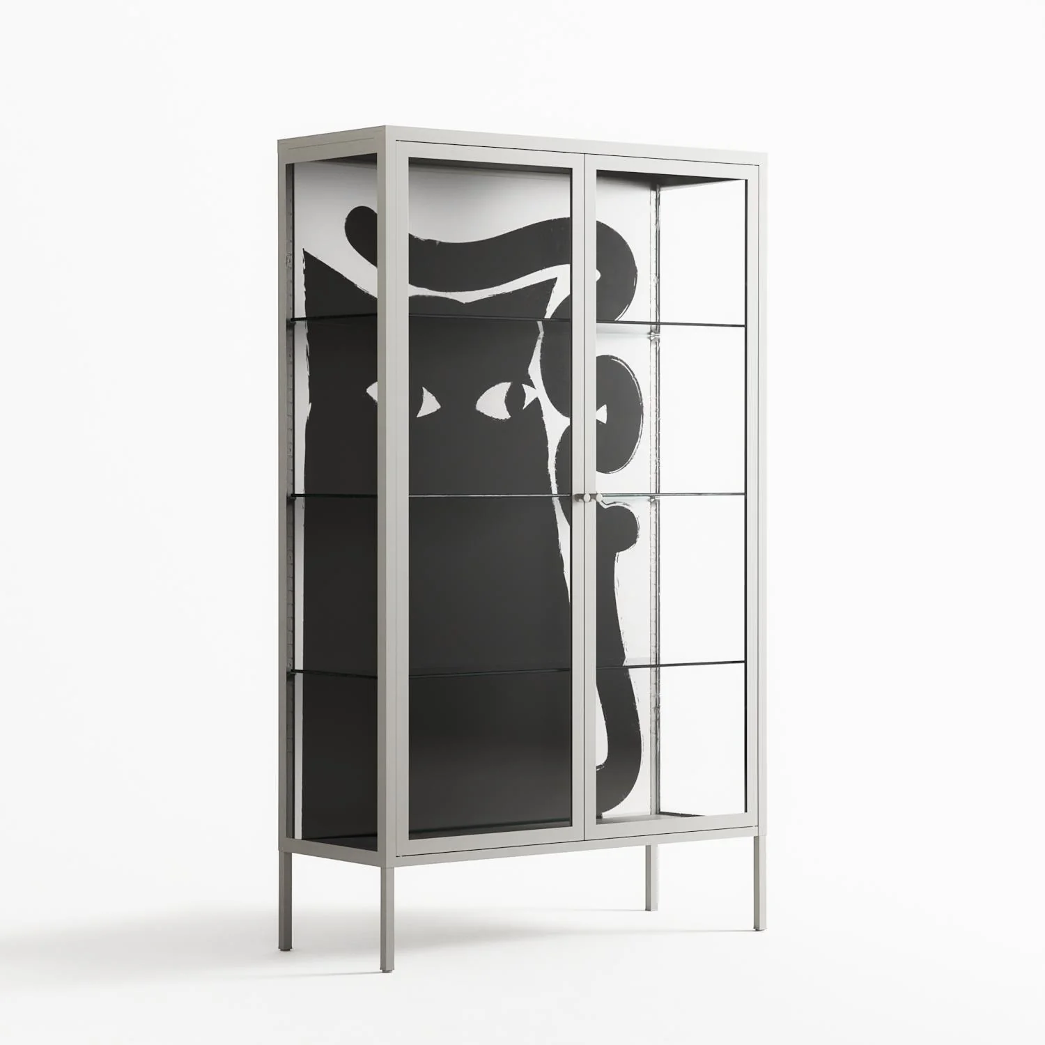 Black Cat - Cabinet - Konrad Blaszczyk - Chalk - Clear glass - Image 4