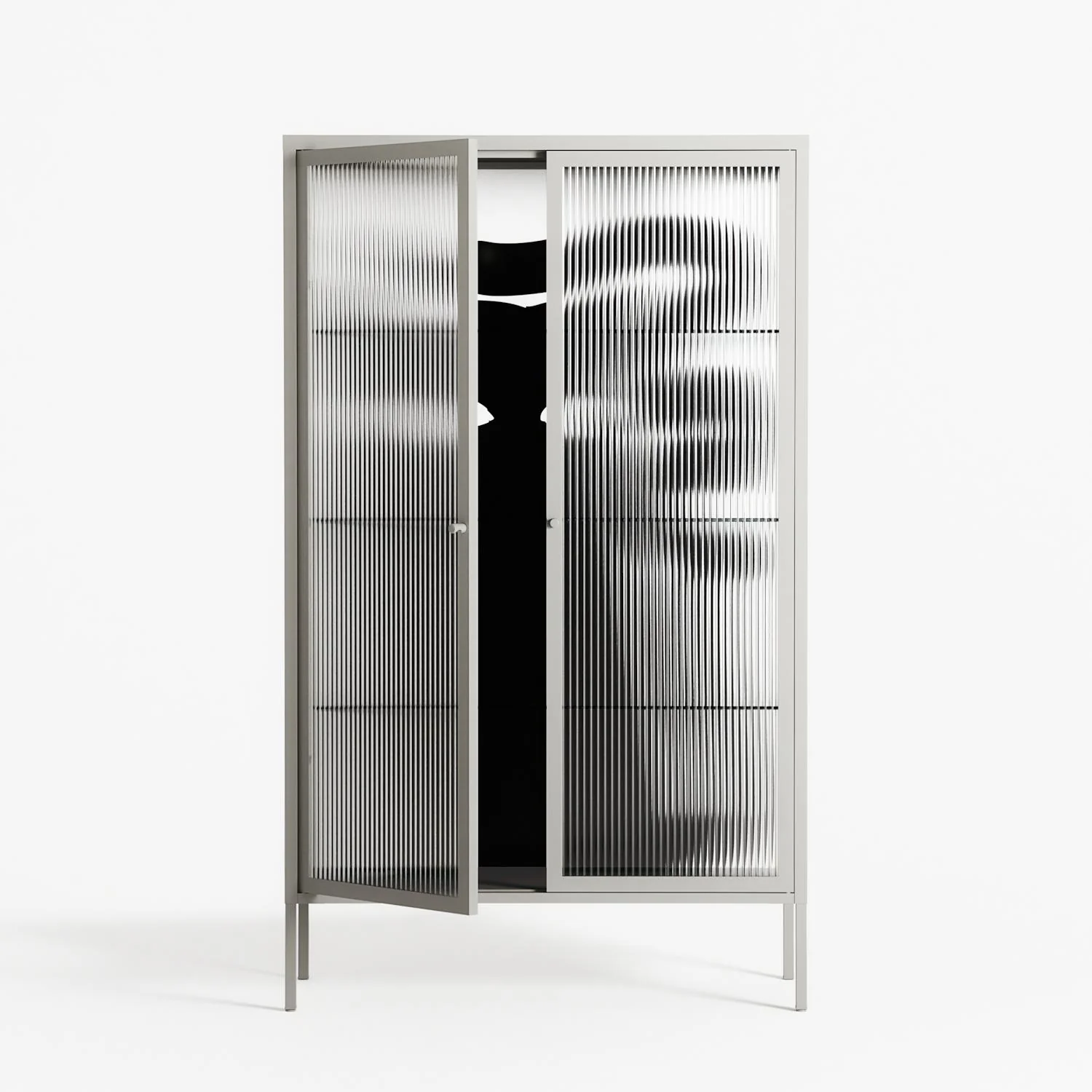 Black Cat - Cabinet - Konrad Blaszczyk - Chalk - Reeded glass - Image 2