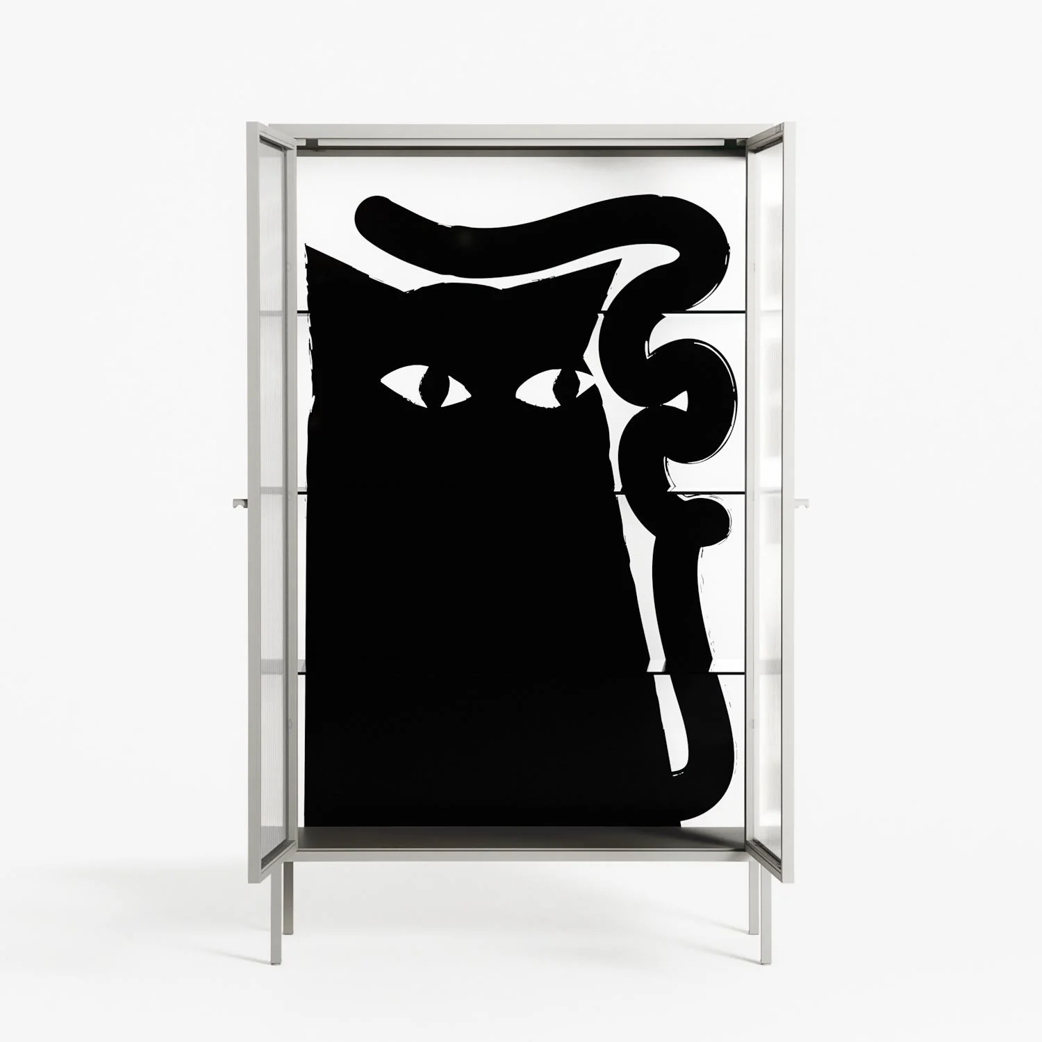 Black Cat - Cabinet - Konrad Blaszczyk - Chalk - Reeded glass - Image 3