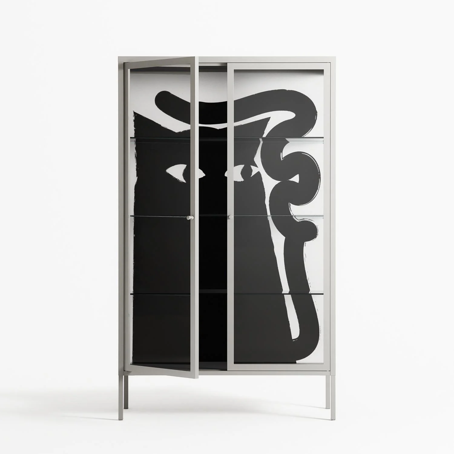 Black Cat - Cabinet - Konrad Blaszczyk - Pebble - Clear glass - Image 2