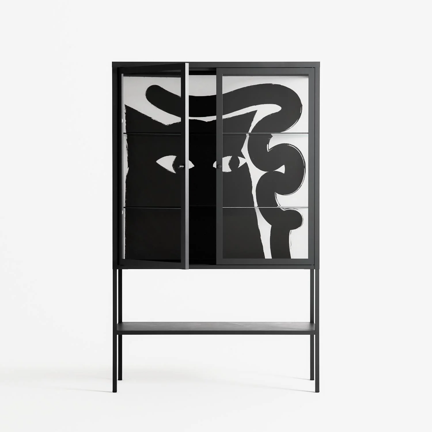 Black Cat - Loft Cabinet - Konrad Blaszczyk - Antracite - Clear glass - Image 2