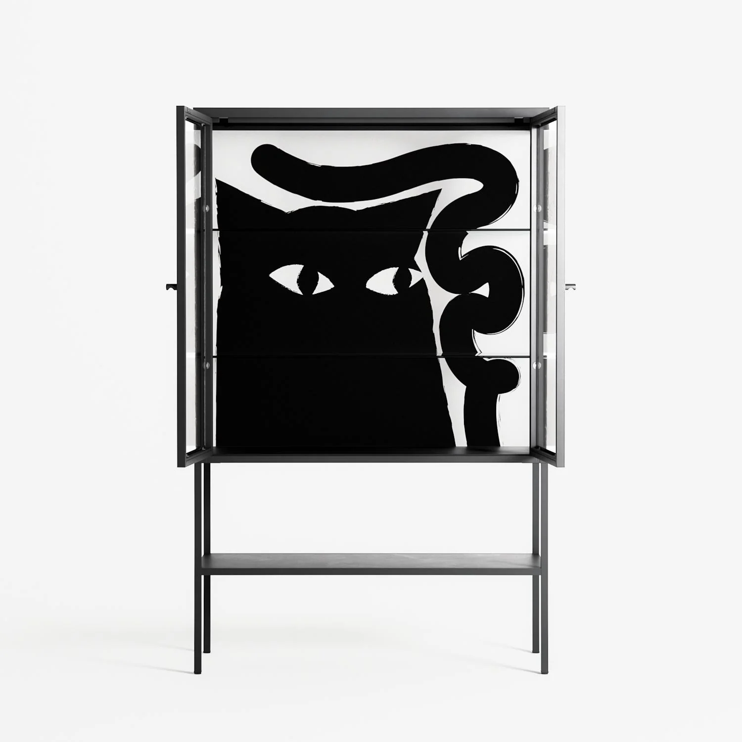 Black Cat - Loft Cabinet - Konrad Blaszczyk - Antracite - Clear glass - Image 3