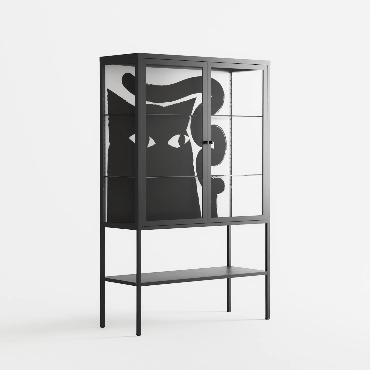 Black Cat - Loft Cabinet - Konrad Blaszczyk - Antracite - Clear glass - Image 4