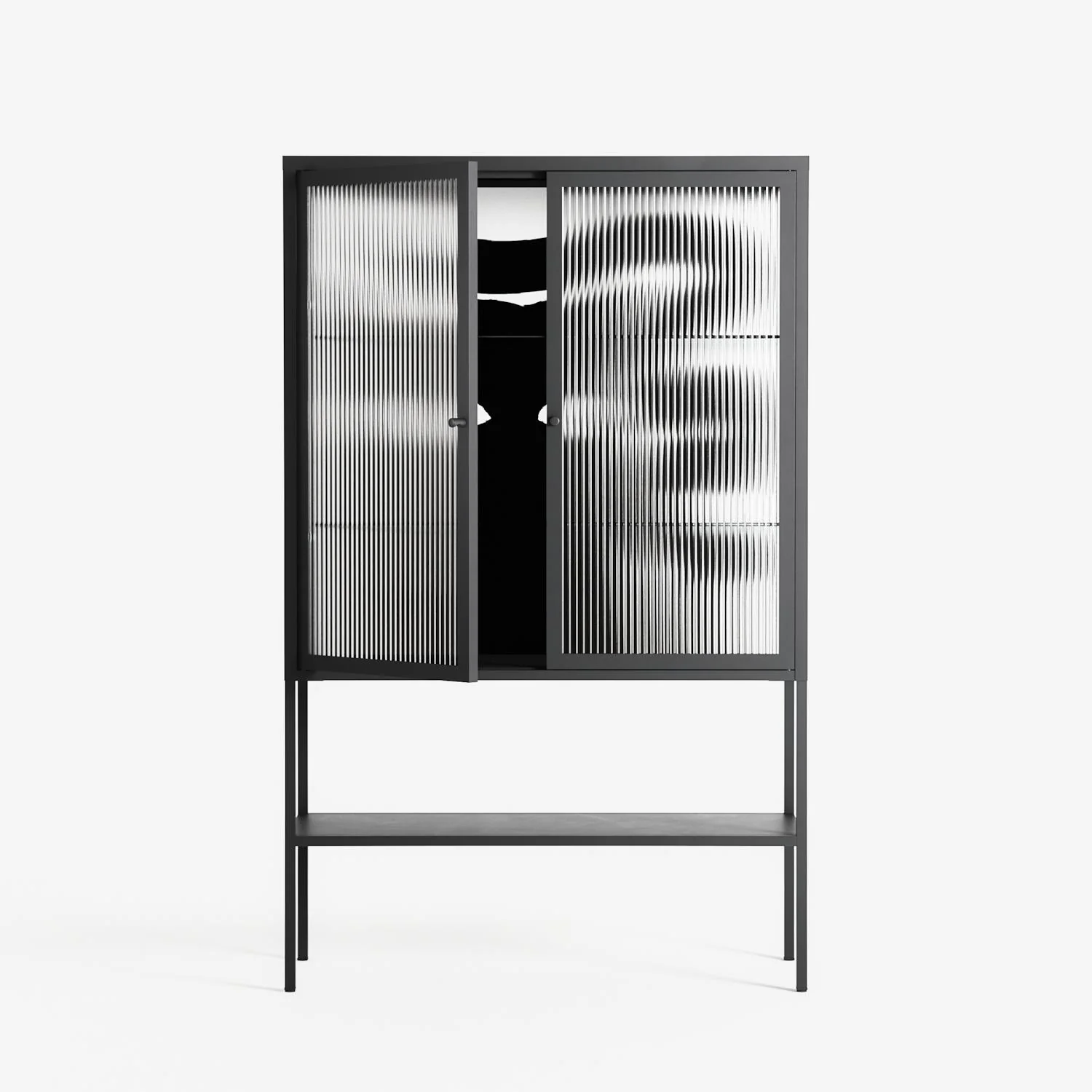 Black Cat - Loft Cabinet - Konrad Blaszczyk - Antracite - Reeded glass - Image 2