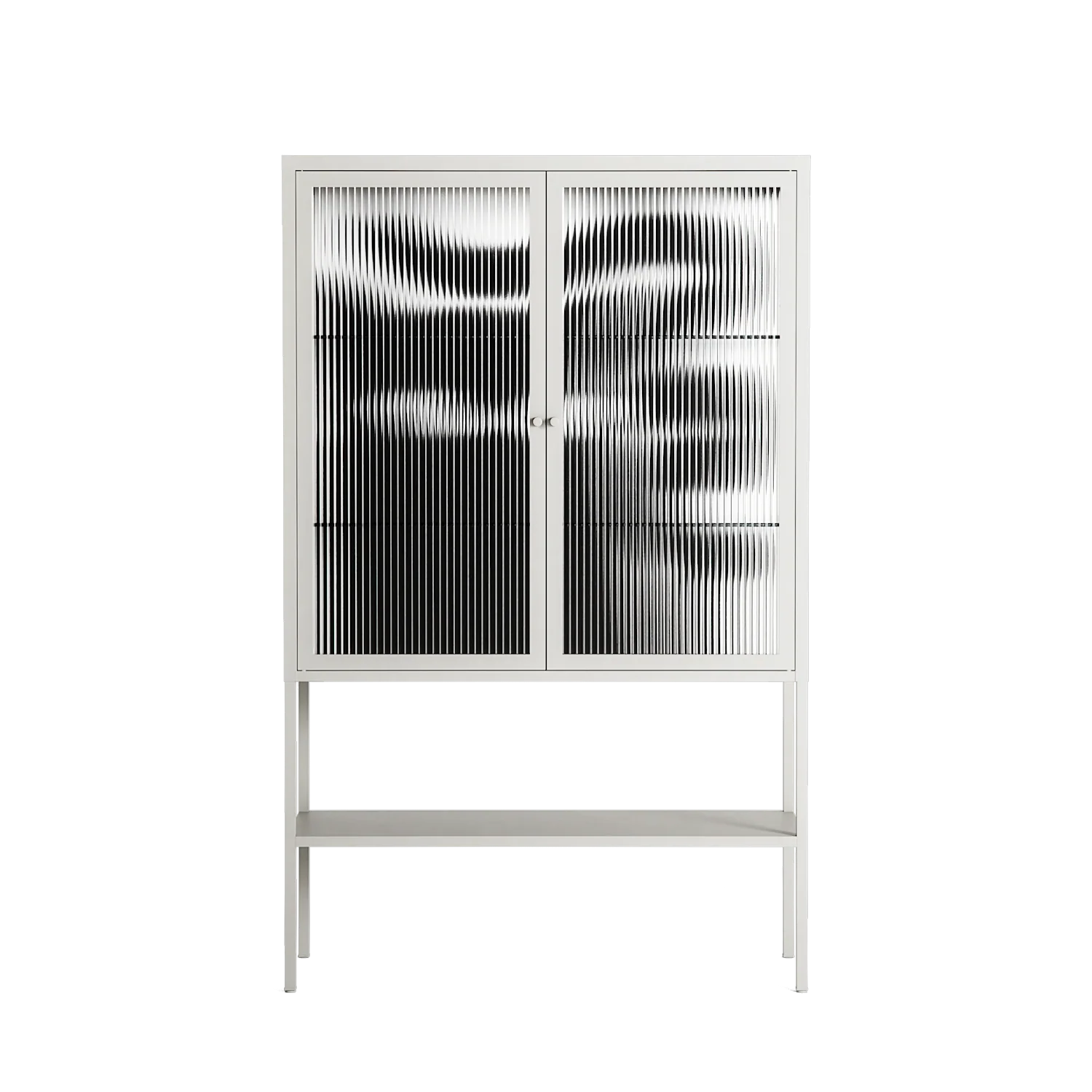 Black Cat - Loft Cabinet - Konrad Blaszczyk - Chalk - Reeded glass
