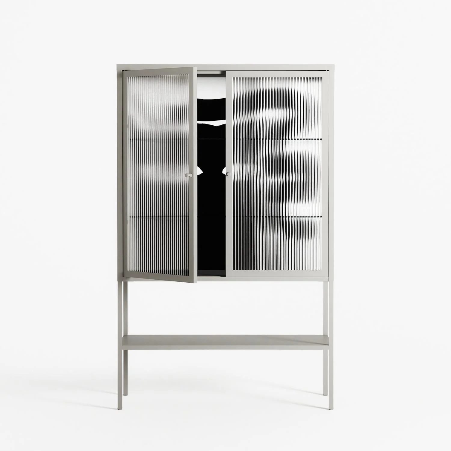 Black Cat - Loft Cabinet - Konrad Blaszczyk - Chalk - Reeded glass - Image 2