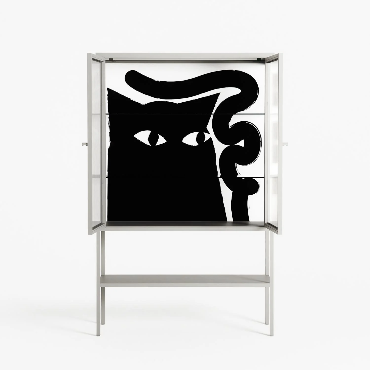 Black Cat - Loft Cabinet - Konrad Blaszczyk - Chalk - Reeded glass - Image 3