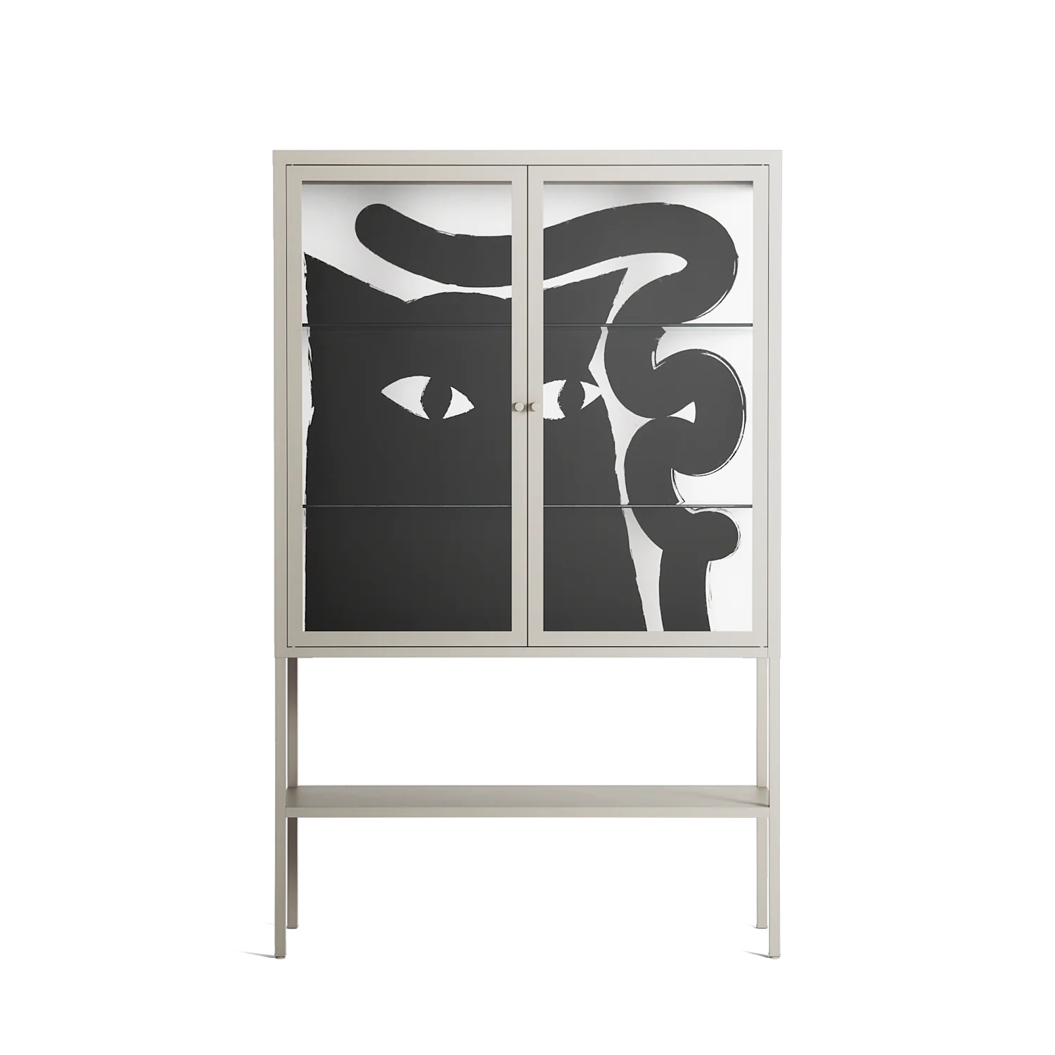 Black Cat - Loft Cabinet - Konrad Blaszczyk - Pebble - Clear glass