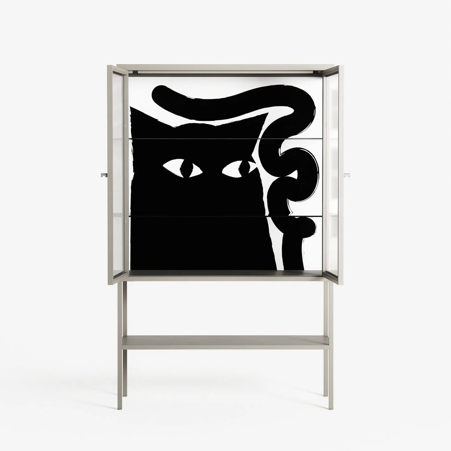 Black Cat - Loft Cabinet - Konrad Blaszczyk - Pebble - Reeded glass - Image 3