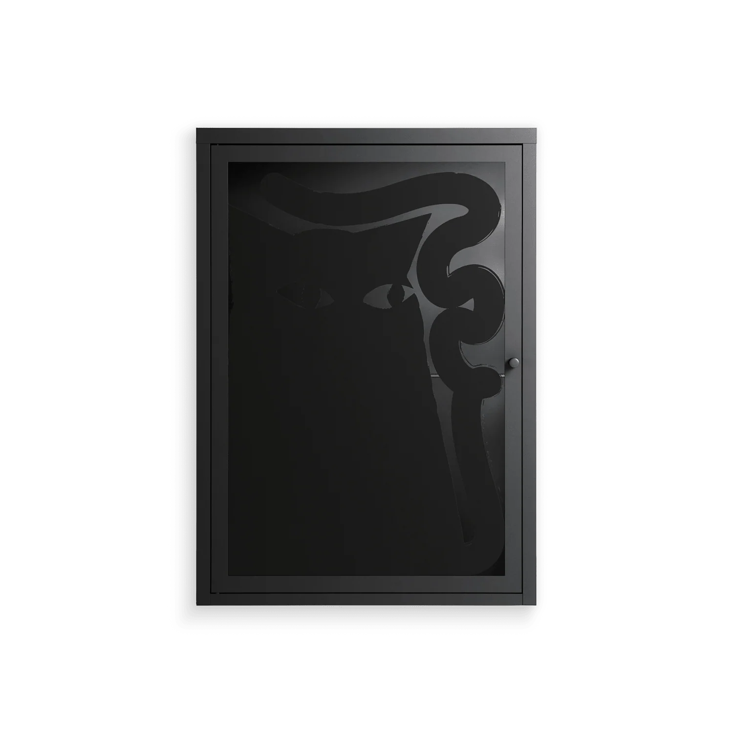 Black Cat - Wall Cabinet - Konrad Blaszczyk - Antracite - Overlay Glass