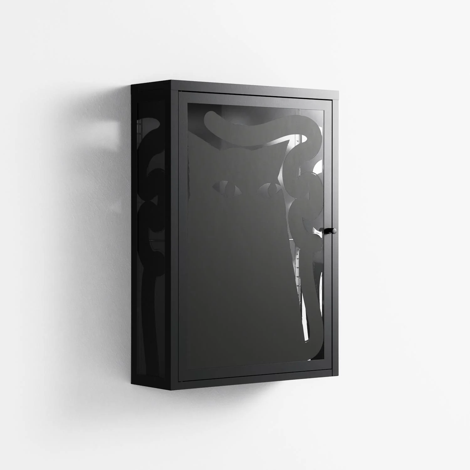 Black Cat - Wall Cabinet - Konrad Blaszczyk - Antracite - Overlay Glass - Image 4