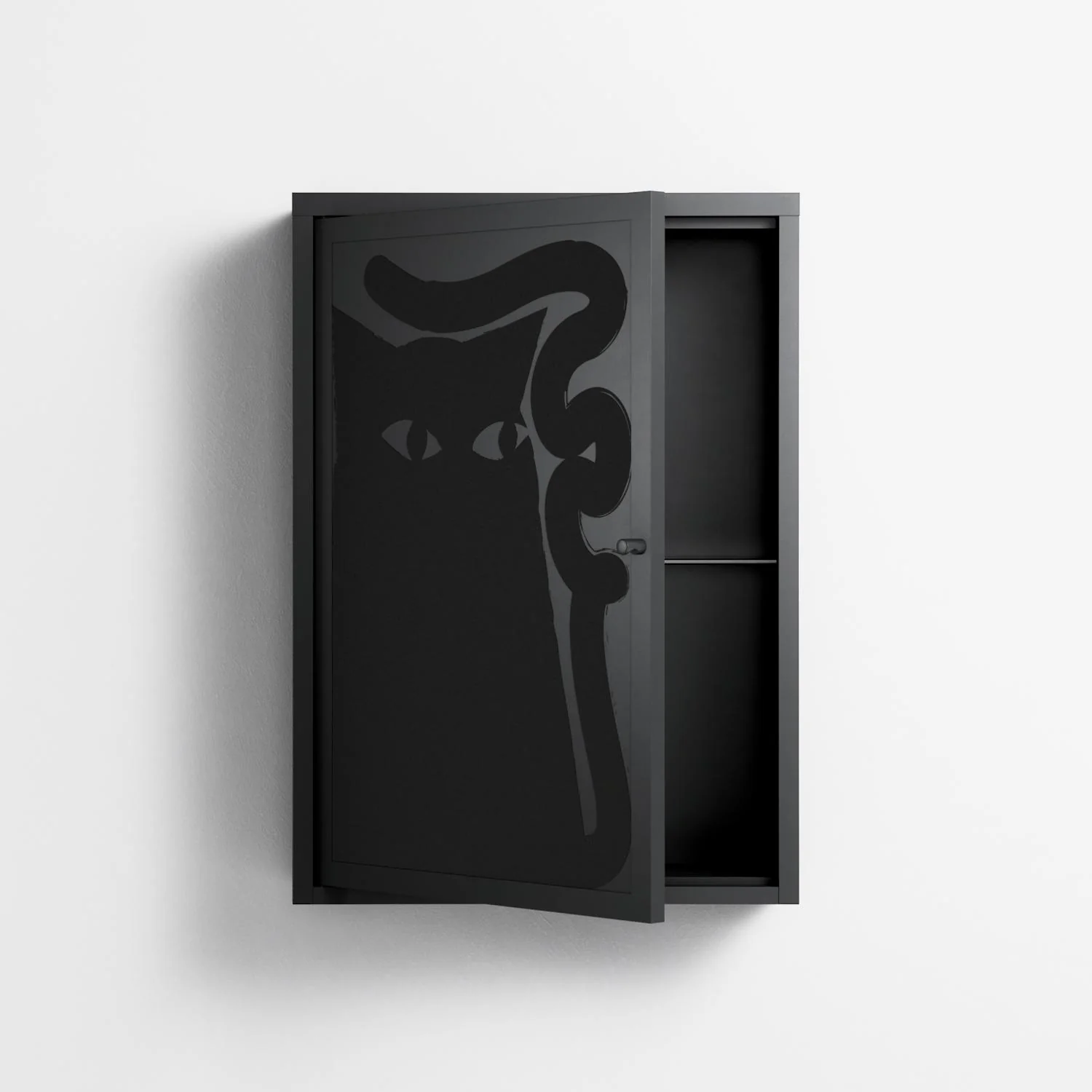 Black Cat - Wall Cabinet - Konrad Blaszczyk - Antracite - Overlay Metal - Image 3