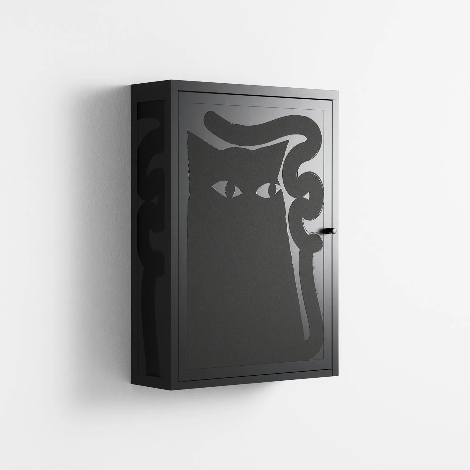Black Cat - Wall Cabinet - Konrad Blaszczyk - Antracite - Overlay Metal - Image 4