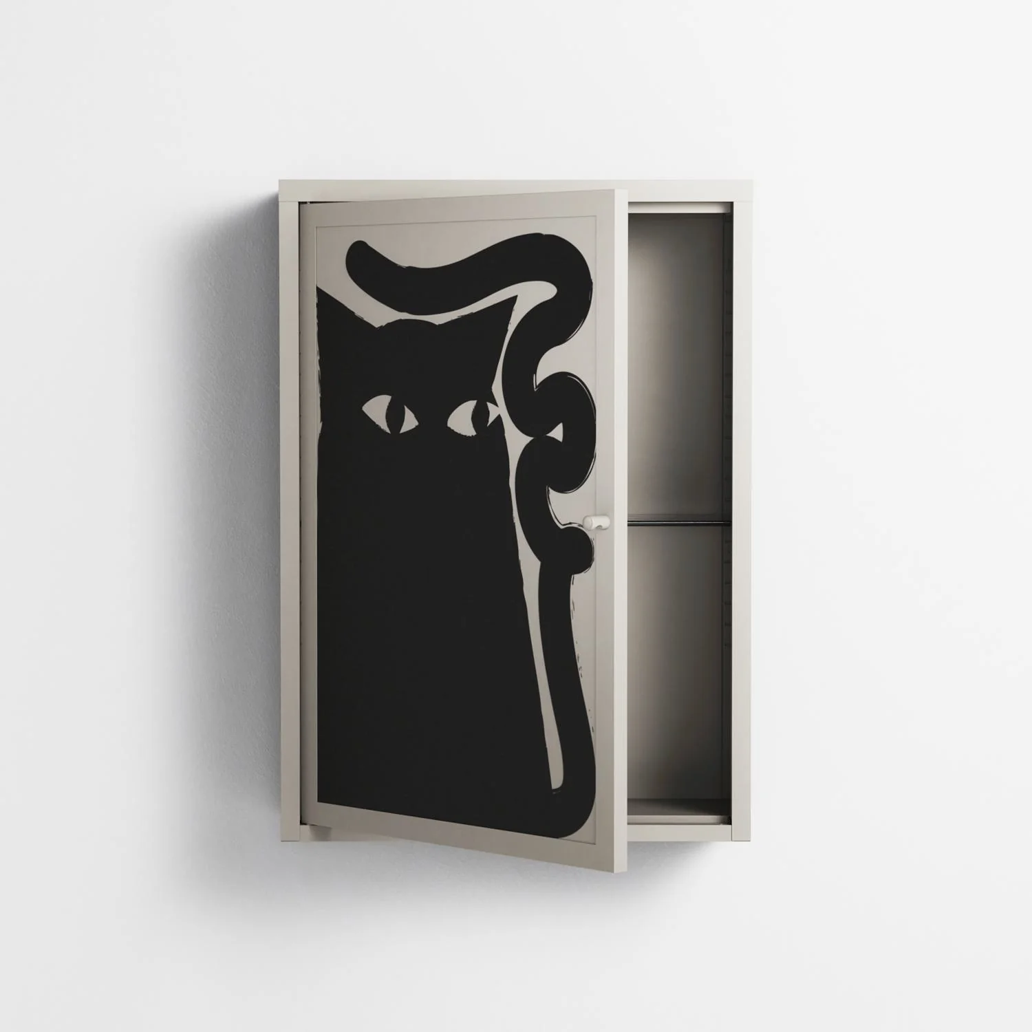 Black Cat - Wall Cabinet - Konrad Blaszczyk - Pebble - Overlay Metal - Image 3