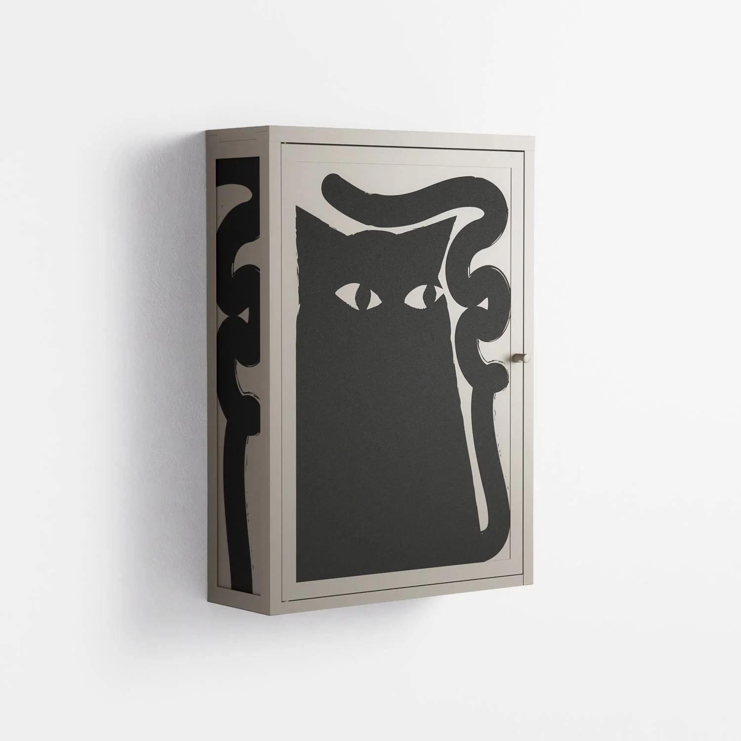 Black Cat - Wall Cabinet - Konrad Blaszczyk - Pebble - Overlay Metal - Image 4