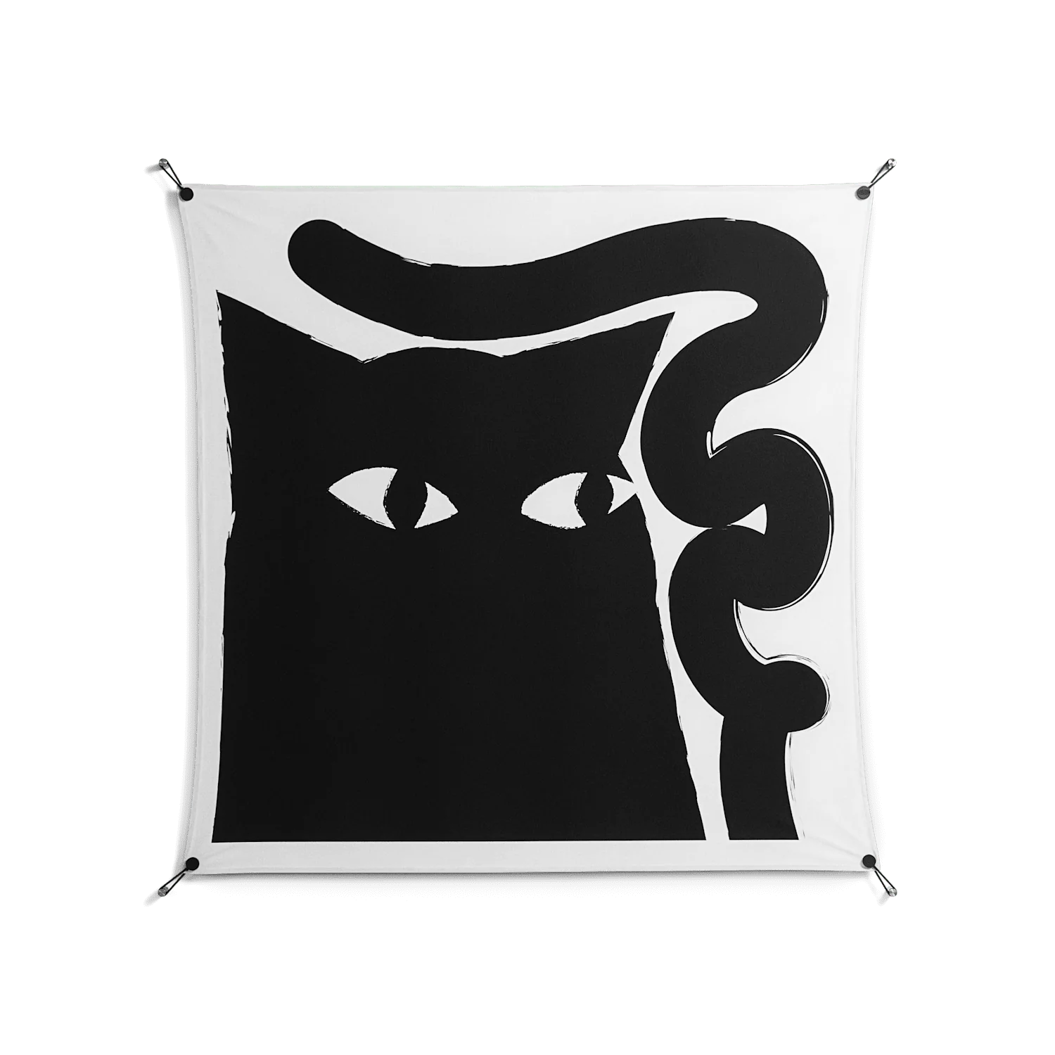 Black Cat - Work On Wall - Konrad Blaszczyk - Black - 140 x 140 cm
